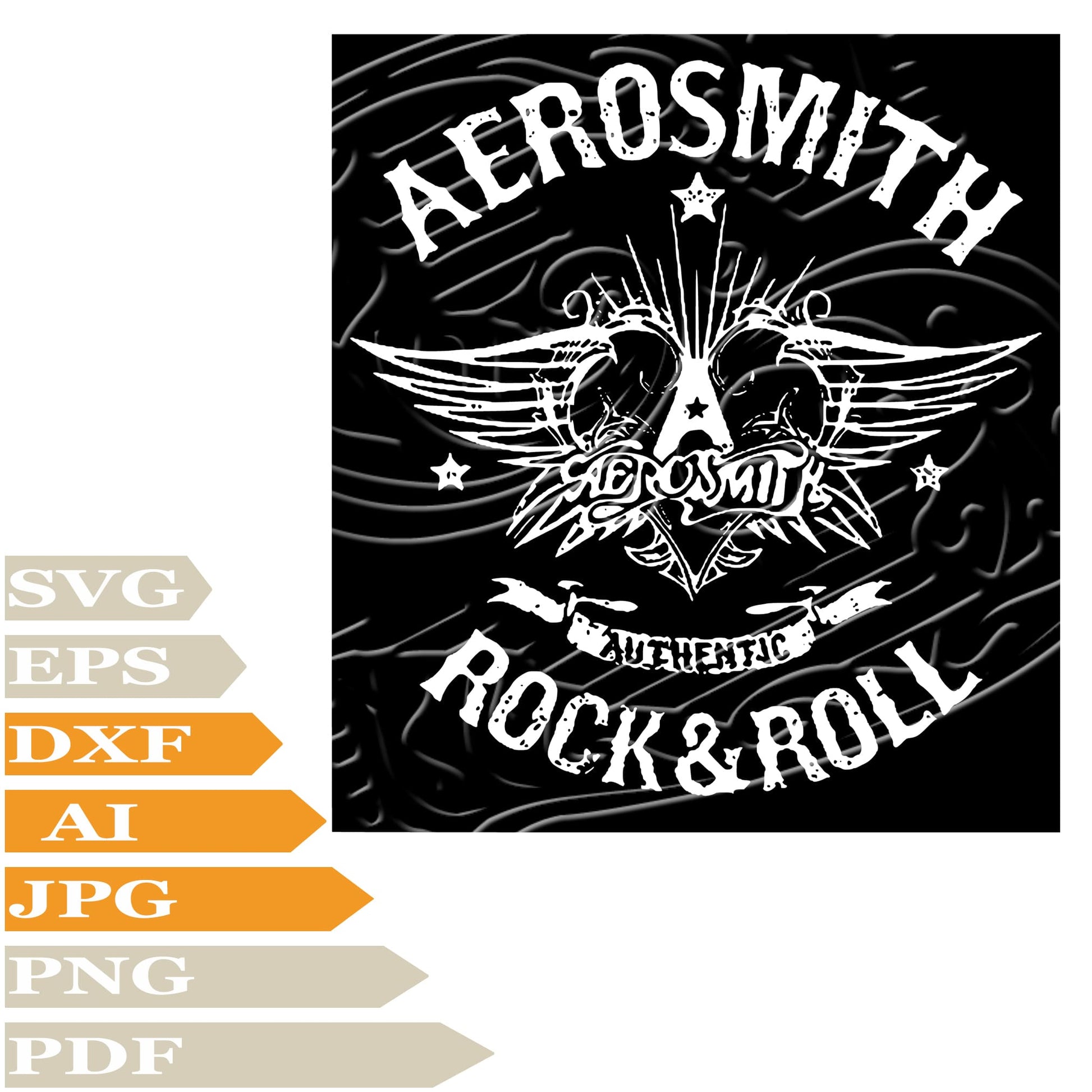Aerosmith, Aerosmith Rock N Roll Logo Svg File, Image Cut, Png, For Tattoo, Silhouette, Digital Vector Download, Cut File, Clipart, For Cricut