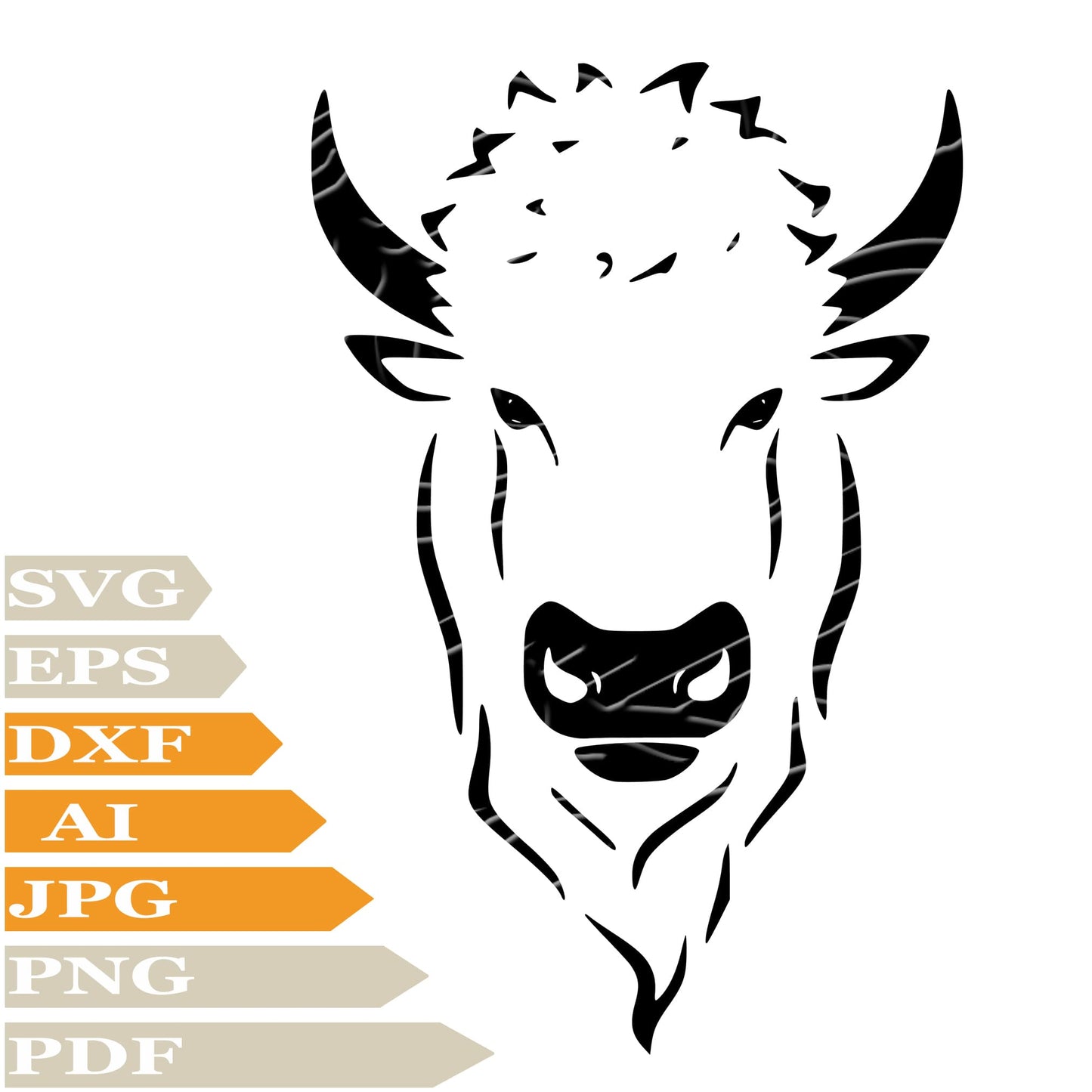 African Buffalo Svg File, Wild Buffalo Svg Design, Buffalo Png, Wild Animals, Buffalo Vector Graphics, Wild Buffalo Svg For Tattoo, African Buffalo Svg For Cricut