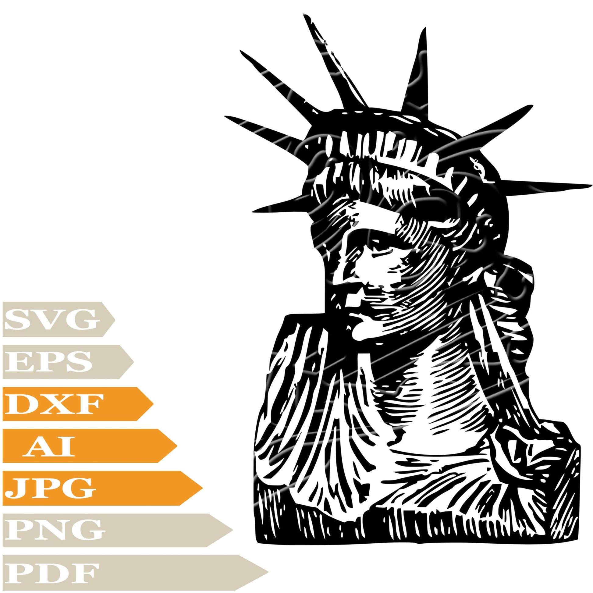 America, Statue Of Liberty Svg File, Image Cut, Png, For Tattoo, Silhouette, Digital Vector Download, Cut File, Clipart, For Cricut