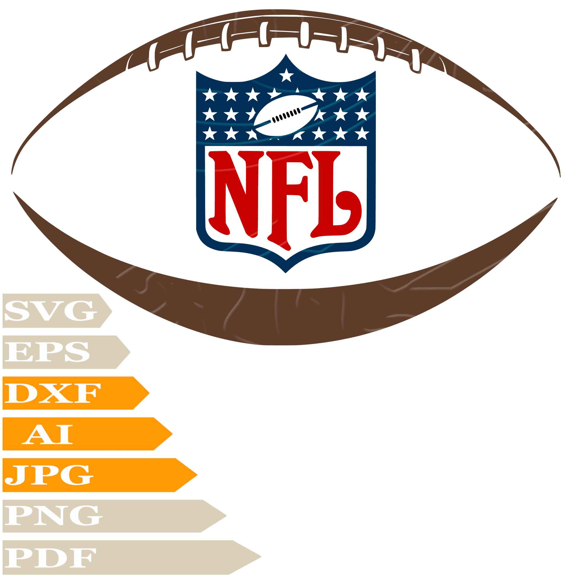 American Football SVG File, National Football League NFL Logo SVG Design, NFL Vector Graphics, NFL Logo PNG, Cricut, Image Cut, Clipart,  For Tattoo, Cut File, Silhouette