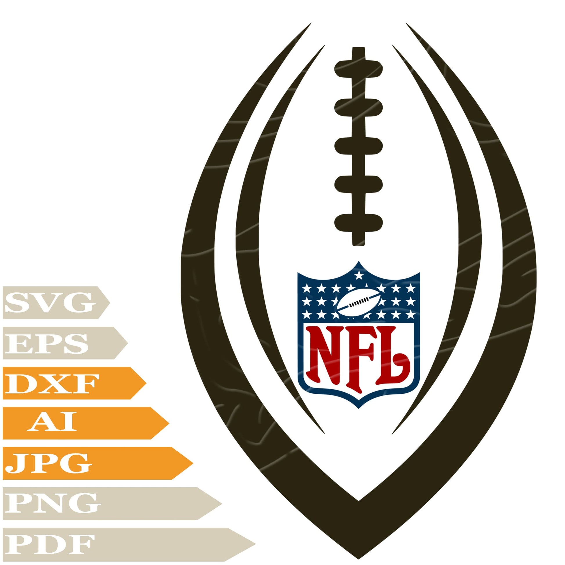 Americn Football SVG File - NFL Logo  Vector Graphics - National Football League SVG Design - NFL Logo PNG-Cricut-Cut File-Clipart-For Tattoo-Print-Decal-Shirt-Silhouette