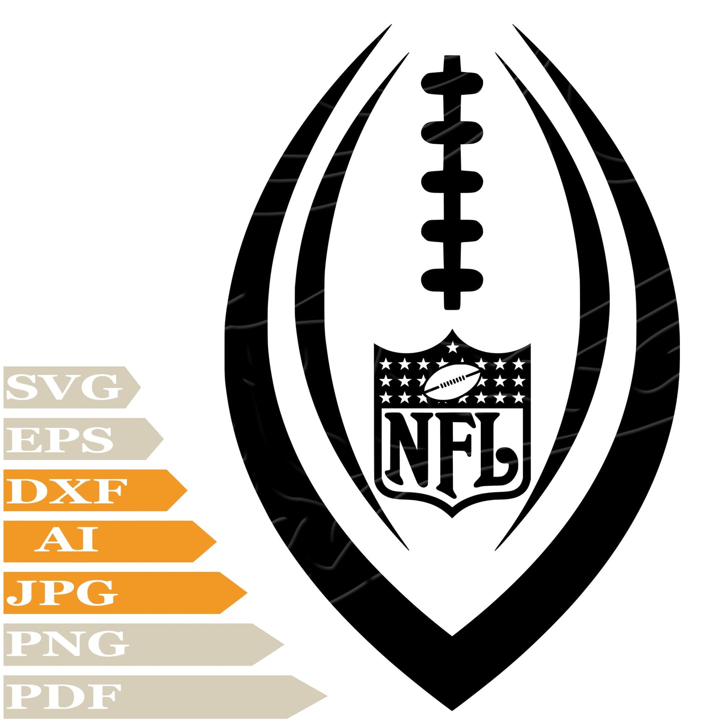 Americn Football SVG File - NFL Logo  Vector Graphics - National Football League SVG Design - NFL Logo PNG-Cricut-Cut File-Clipart-For Tattoo-Print-Decal-Shirt-Silhouette