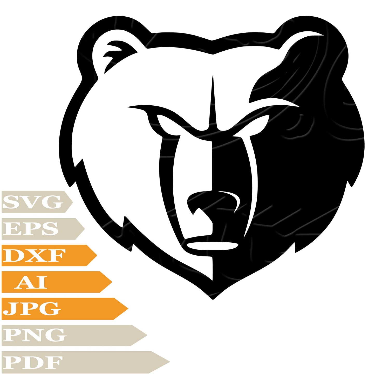 Bear SVG, Bear Head SVG Design, Wild Bear Head PNG, Bear Vector Graphics, Wild Animal Bear Digital Instant Download, Bear For Cricut, Clip Art, Cut File, T-Shirts, Silhouette