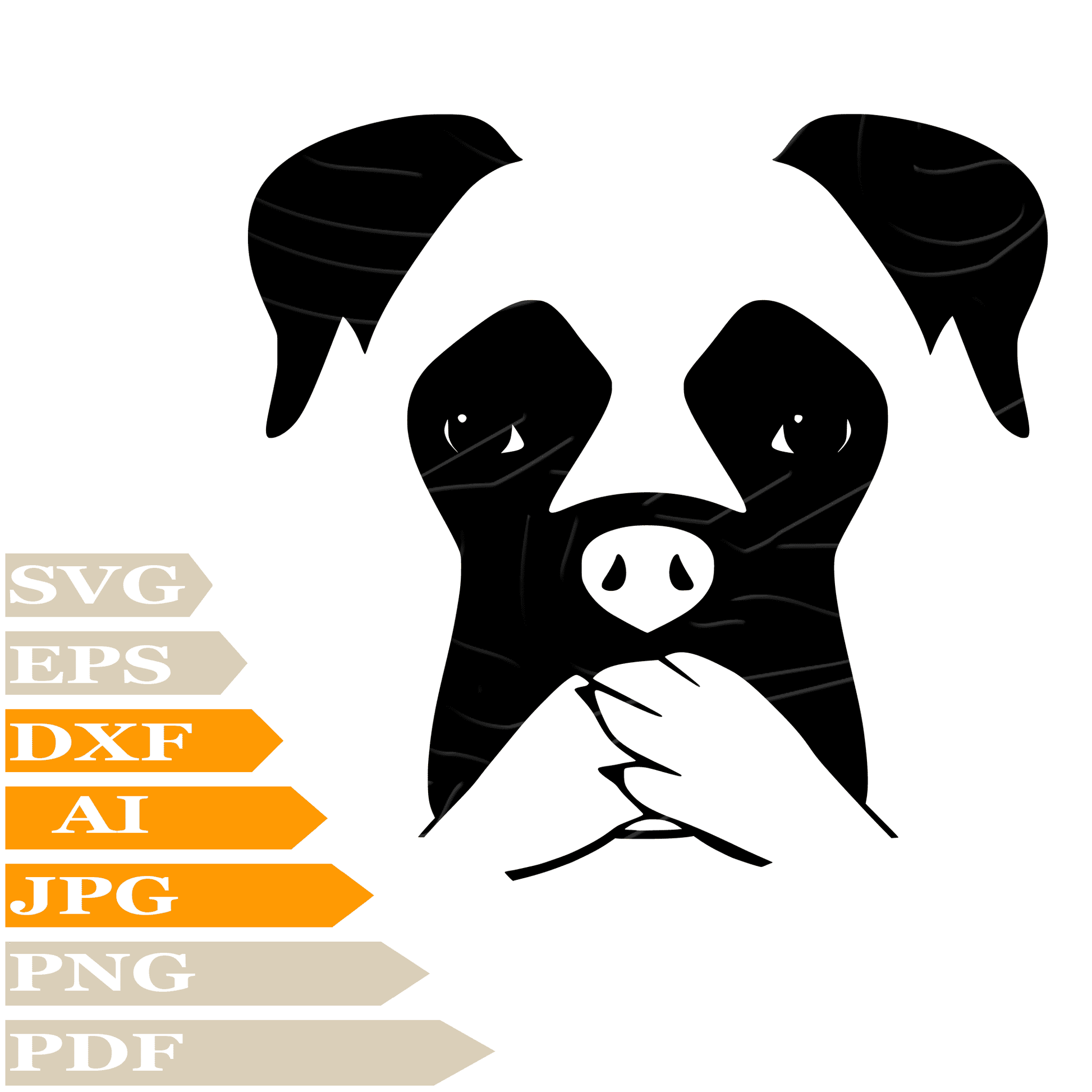 Boxer SVG File, Boxer Head Vector Graphics, Boxer Dog SVG For Cricut, Boxer Head PNG, Clipart, Cut File, Instant Download, For Tattoo, Silhouette