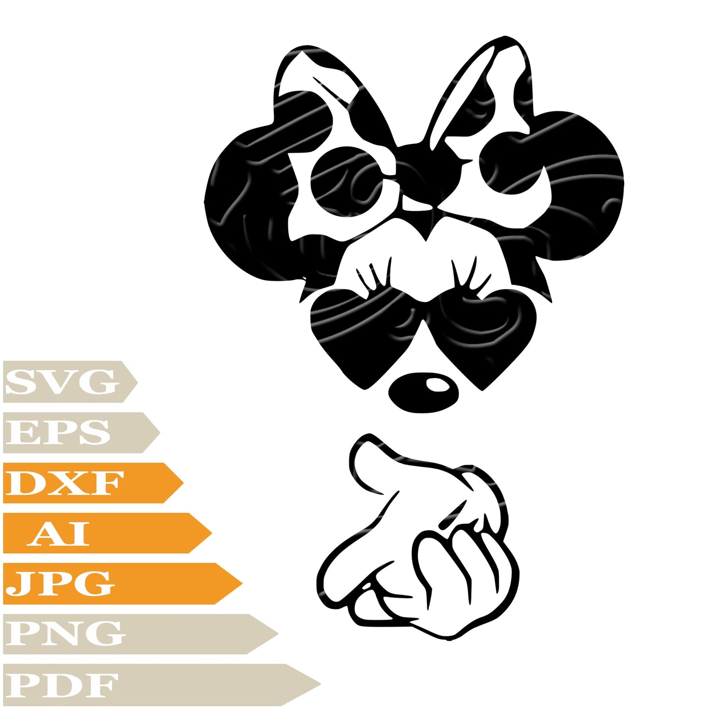 Mickey Mause, Minnie Mause Svg File, Image Cut, Png, For Tattoo, Silhouette, Digital Vector Download, Cut File, Clipart, For Cricut