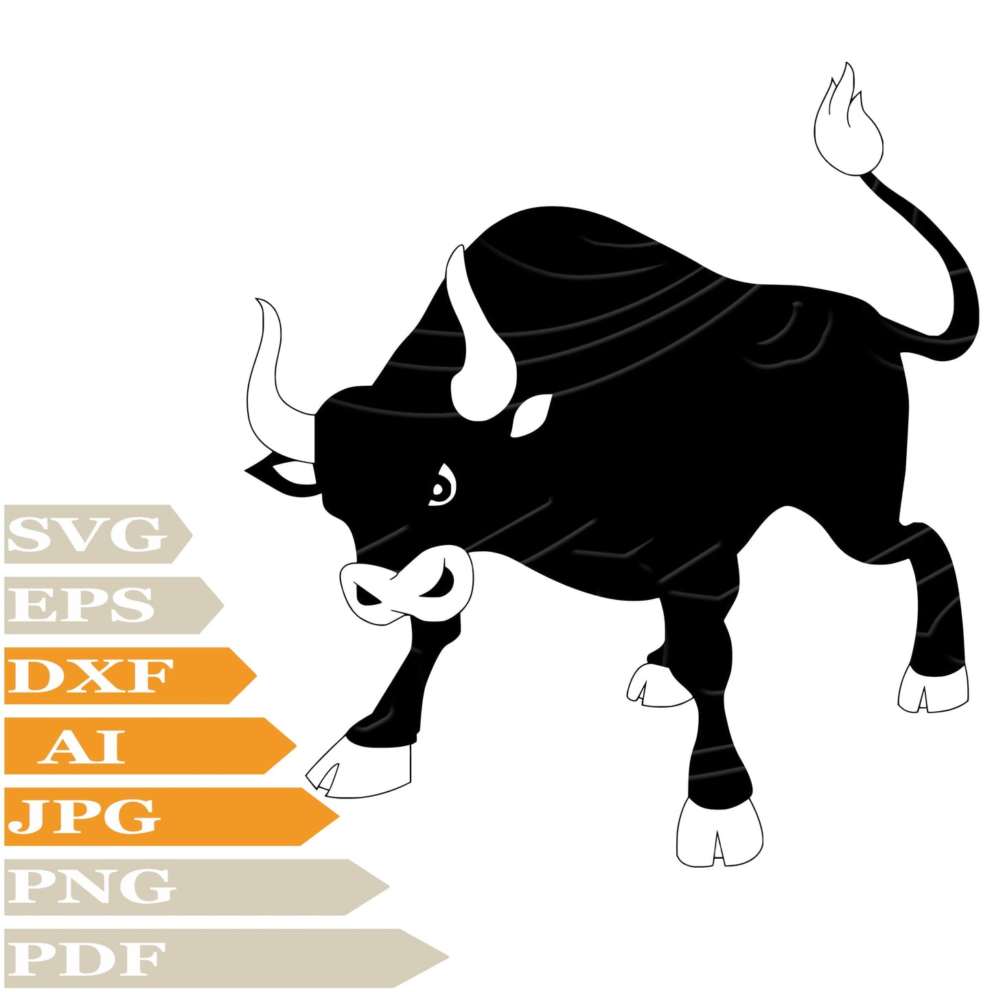 Bull SVG, Angry Bull SVG Design, Bull PNG, Wild Bull Vector Graphics, Wild Bull Digital Instant Download, Angry Bull For Cricut, Clip Art, Cut File, T-Shirts, Silhouette