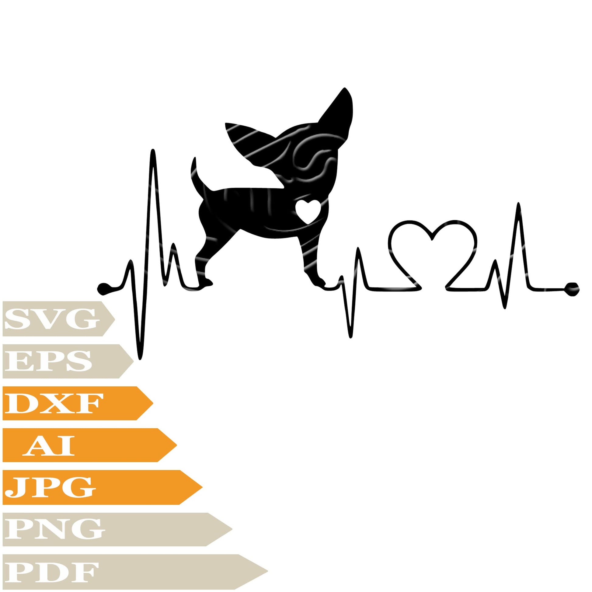 Chihuahua, Chihuahua Funny Dog Svg File, Image Cut, Png, For Tattoo, Silhouette, Digital Vector Download, Cut File, Clipart, For Cricut