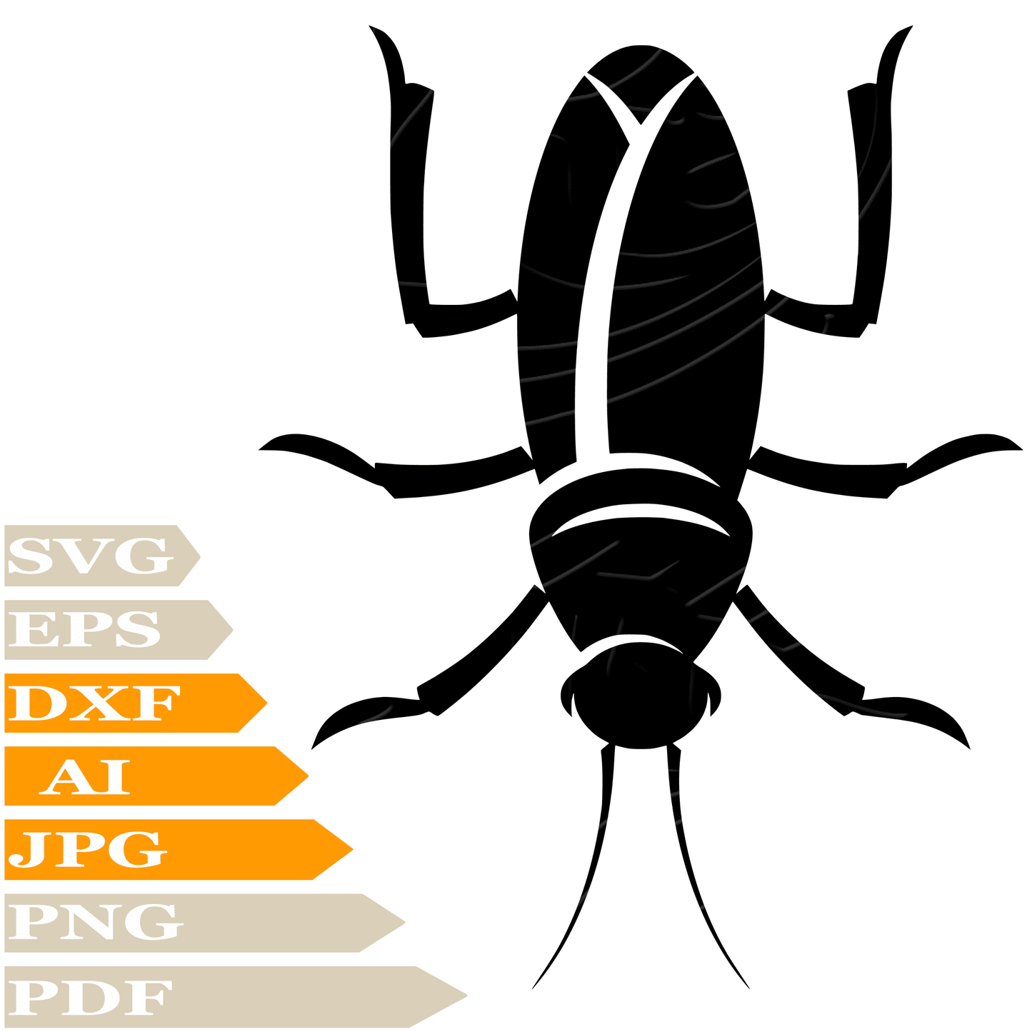 Cockroach SVG-American Cockroach SVG File-Black Cockroach Drawing SVG-Cockroach Insect Vector Graphics-Clip Art-Image Cut File-Illustration-PNG-For Cricut -Instant download-For Shirts-Silhouette