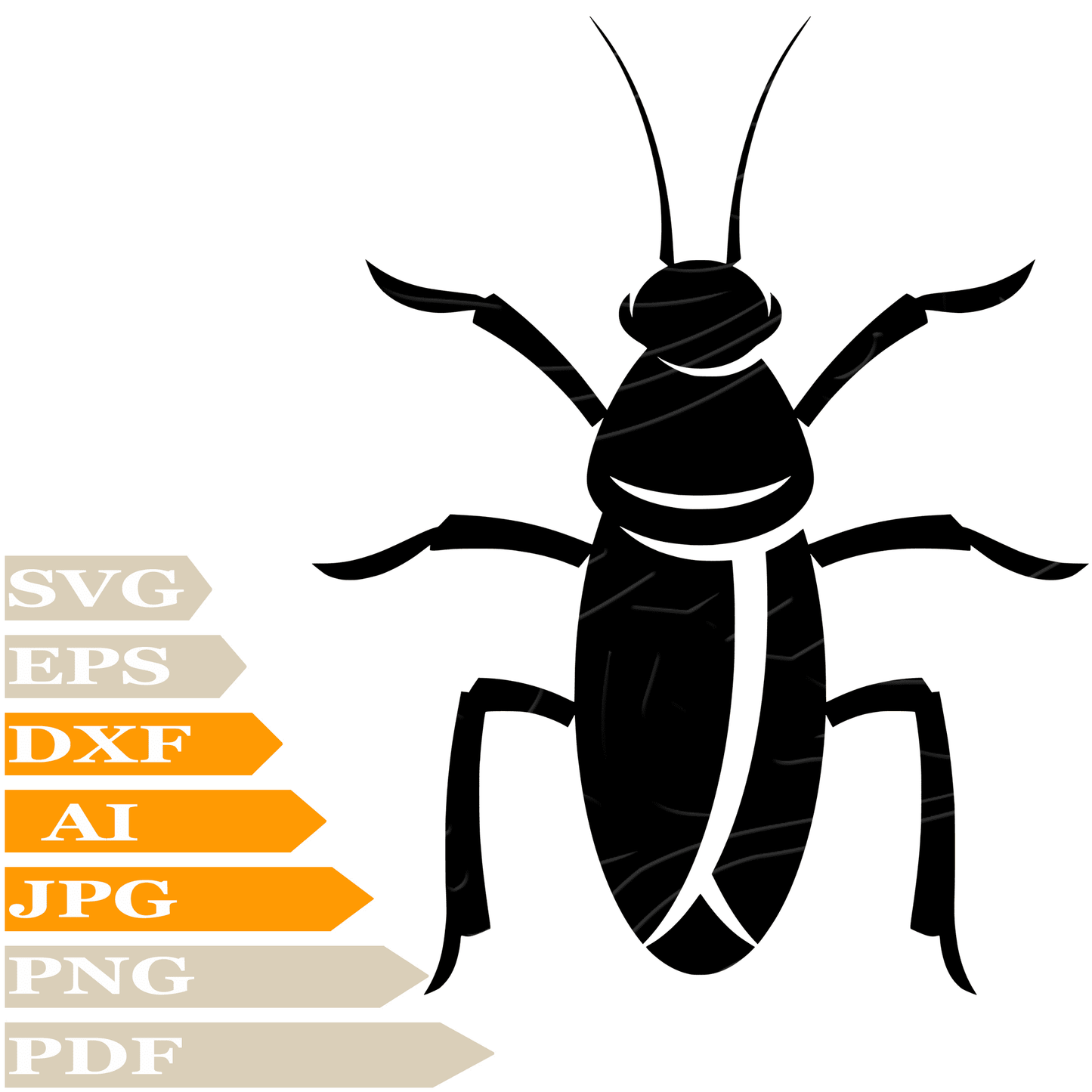 Cockroach SVG-American Cockroach SVG File-Black Cockroach Drawing SVG-Cockroach Insect Vector Graphics-Clip Art-Image Cut File-Illustration-PNG-For Cricut -Instant download-For Shirts-Silhouette