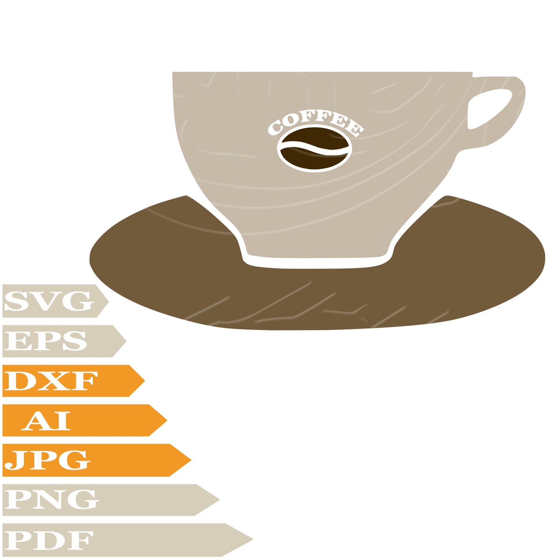 Coffee SVG, Coffe Cup SVG Design, Coffee Beans Vector Graphics, Coffe Cup For Cricut, For Tattoo, Clip Art, Cut File, T-Shirts, Silhouette, All Available