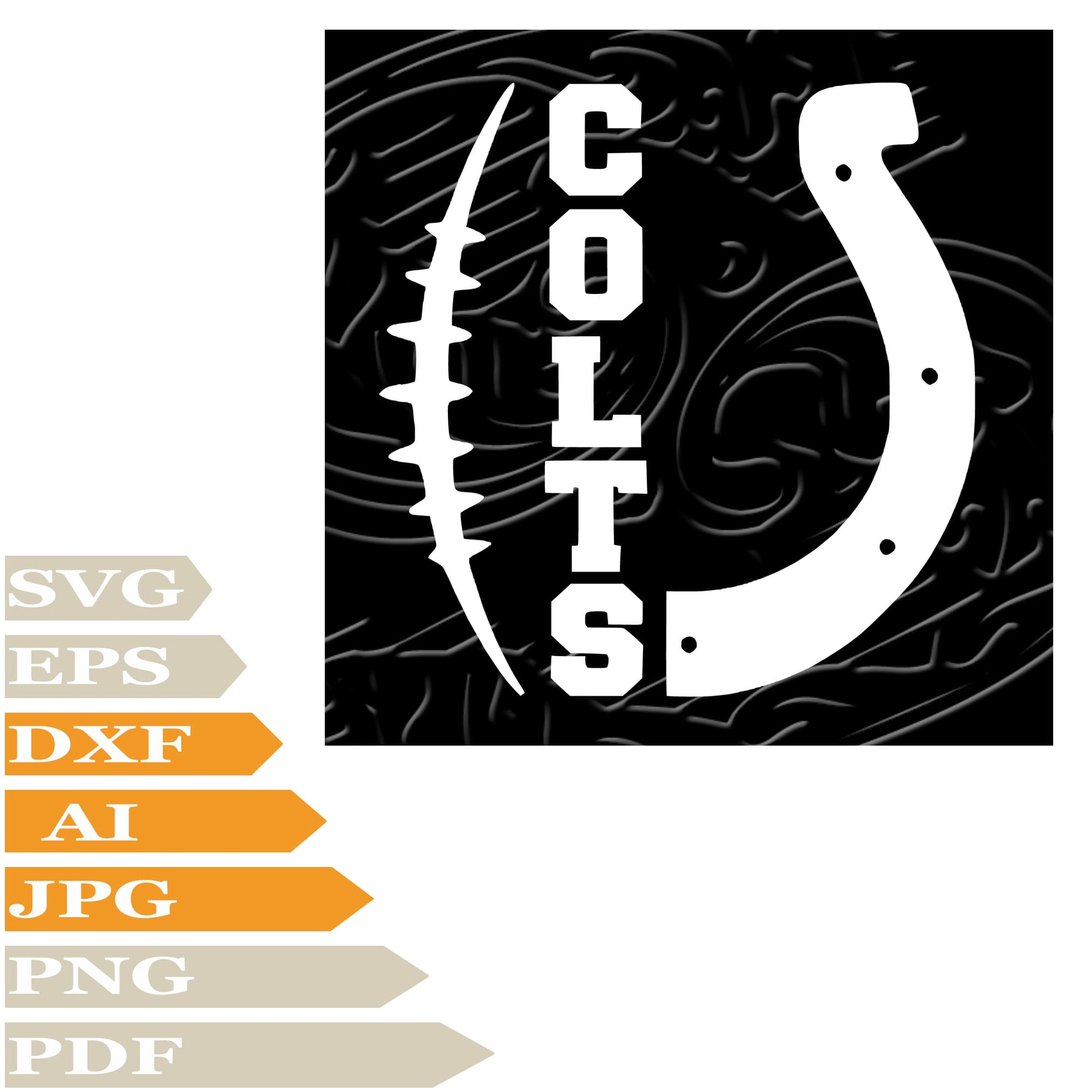 Colts Football, Indianapolis Colts Logo Svg File, Image Cut, Png, For Tattoo, Silhouette, Digital Vector Download, Cut File, Clipart, For Cricut