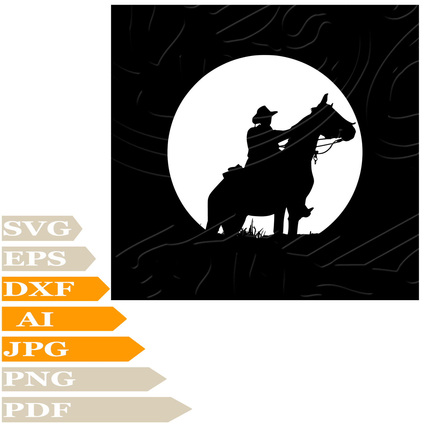 Cowboy SVG File-Western Personalized SVG-Cowboy In Horse Drawing SVG-Cowboy Vector ClipArt's-SVG Cut Files-Illustration-PNG-Decal-Circuit-Digital Files-For Shirts-Silhouette