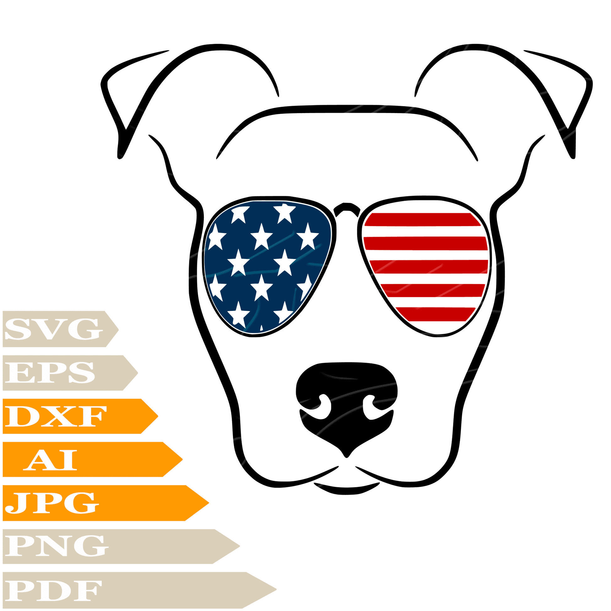 Cute Dog SVG File, Funny Cute Dog  SVG Design, Dog  With Sunglasses Vector Graphics, Dog Head PNG, Cricut, Image Cut, Clipart,  For Tattoo, Cut File, Silhouette