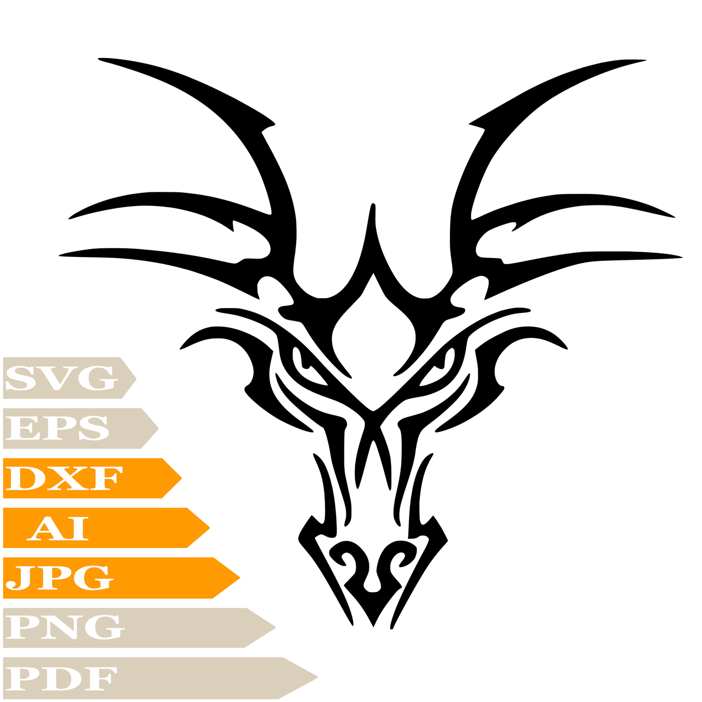 Dragon SVG File-Dragon Head Drawing SVG-Eil Dragon Head Vector Clip Art-Image Cut Files-Illustration-PNG-Circuit-Digital Files-For Shirts-Silhouette