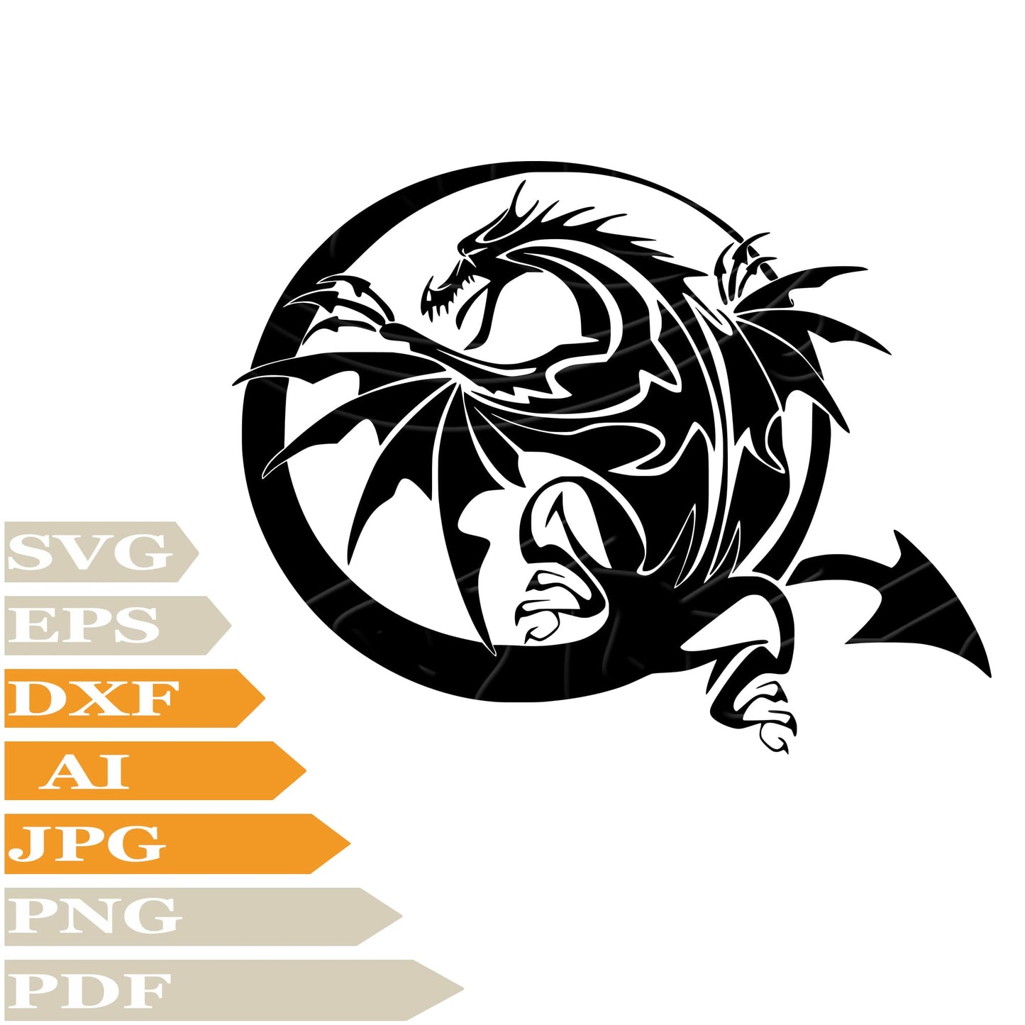 Dragon ﻿SVG, Wild Dragon SVG Design, Dragon With Wings Personalised SVG, Dragon PNG, Vector Graphics, Dragon For Cricut, Digital Instant Download, Clip Art, Cut File, For Shirts, Silhouette