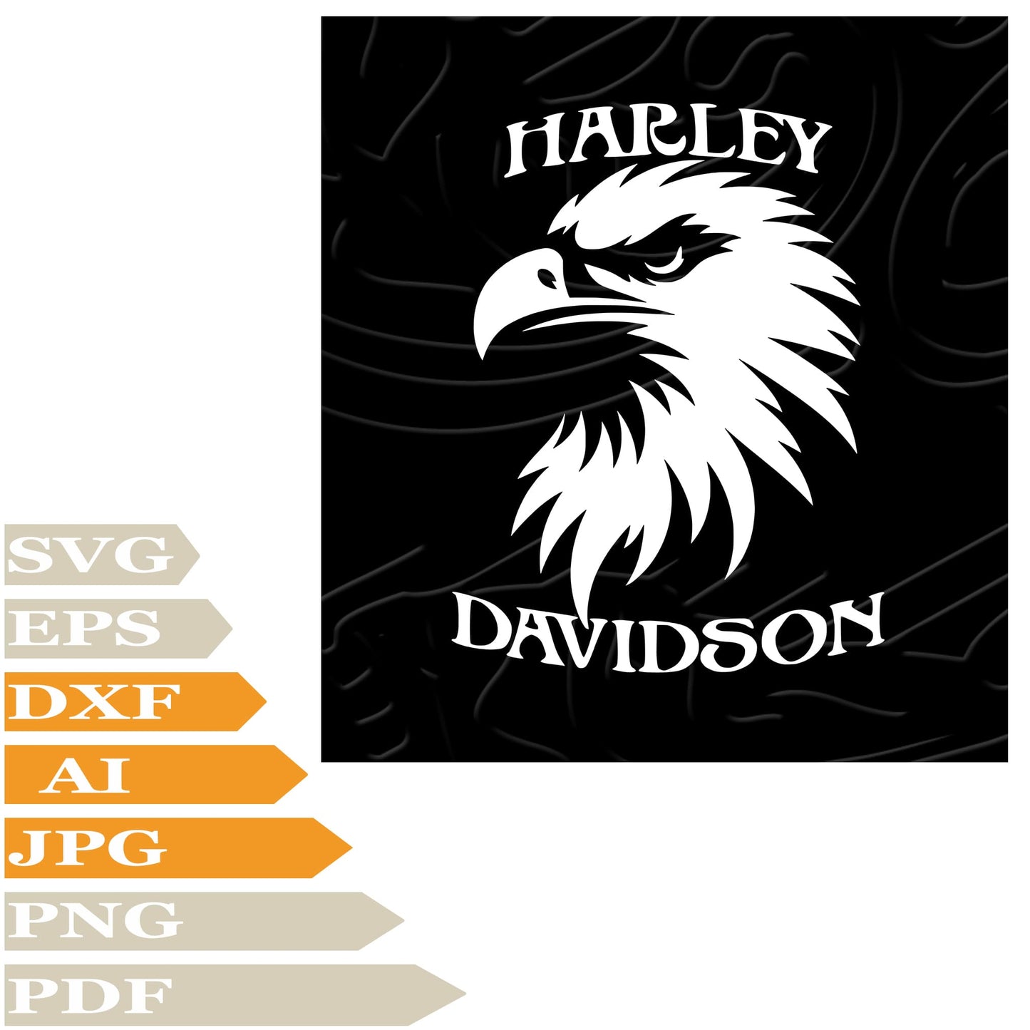 Eagle SVG, Eagle Harley Davidson Logo SVG Design, Harley Davidson Vector Graphics, Eagle Harley Davidson Logo For Cricut, For Tattoo, Clip Art, Cut File, T-Shirts, Silhouette, All Available