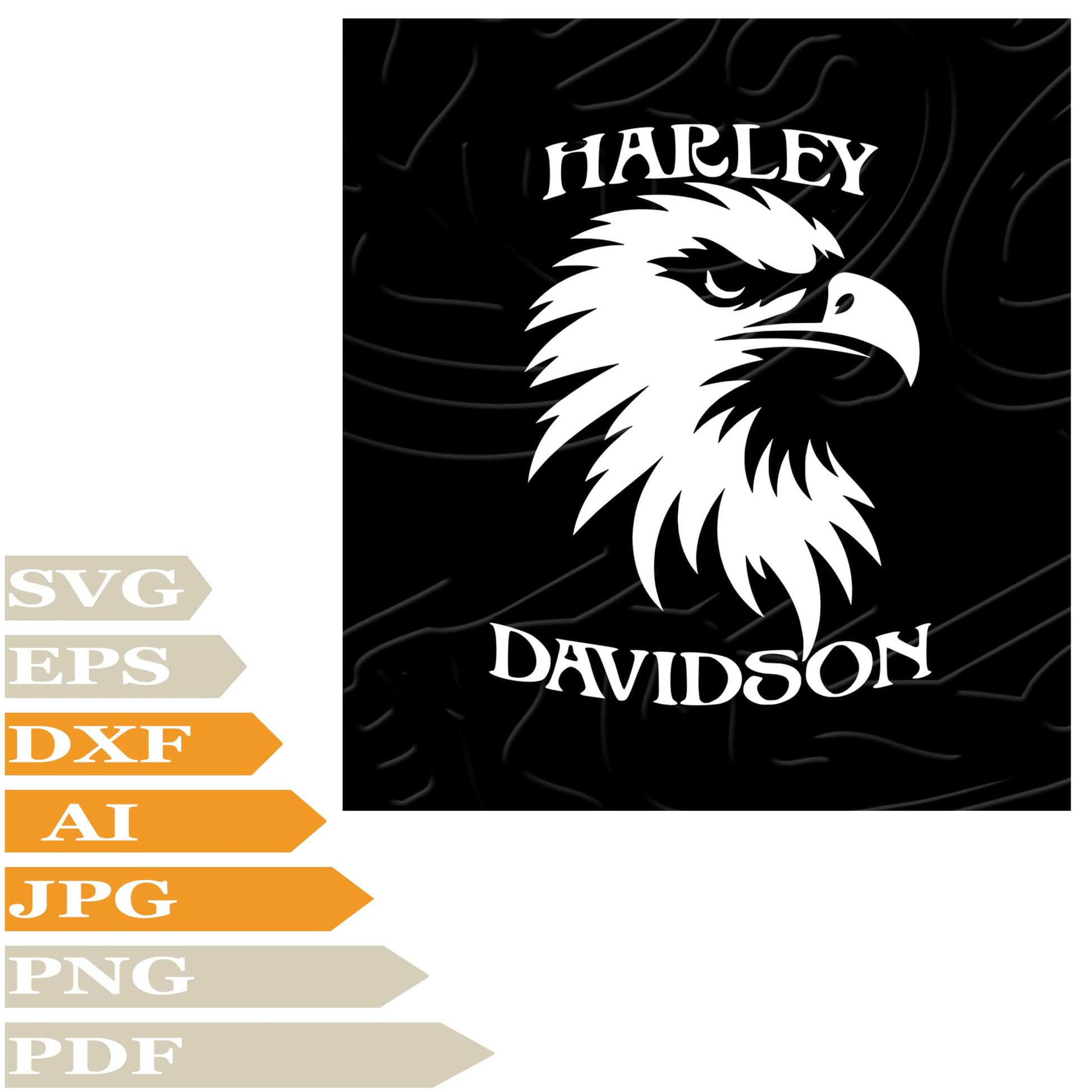 Eagle SVG, Eagle Harley Davidson Logo SVG Design, Harley Davidson Vector Graphics, Eagle Harley Davidson Logo For Cricut, For Tattoo, Clip Art, Cut File, T-Shirts, Silhouette, All Available