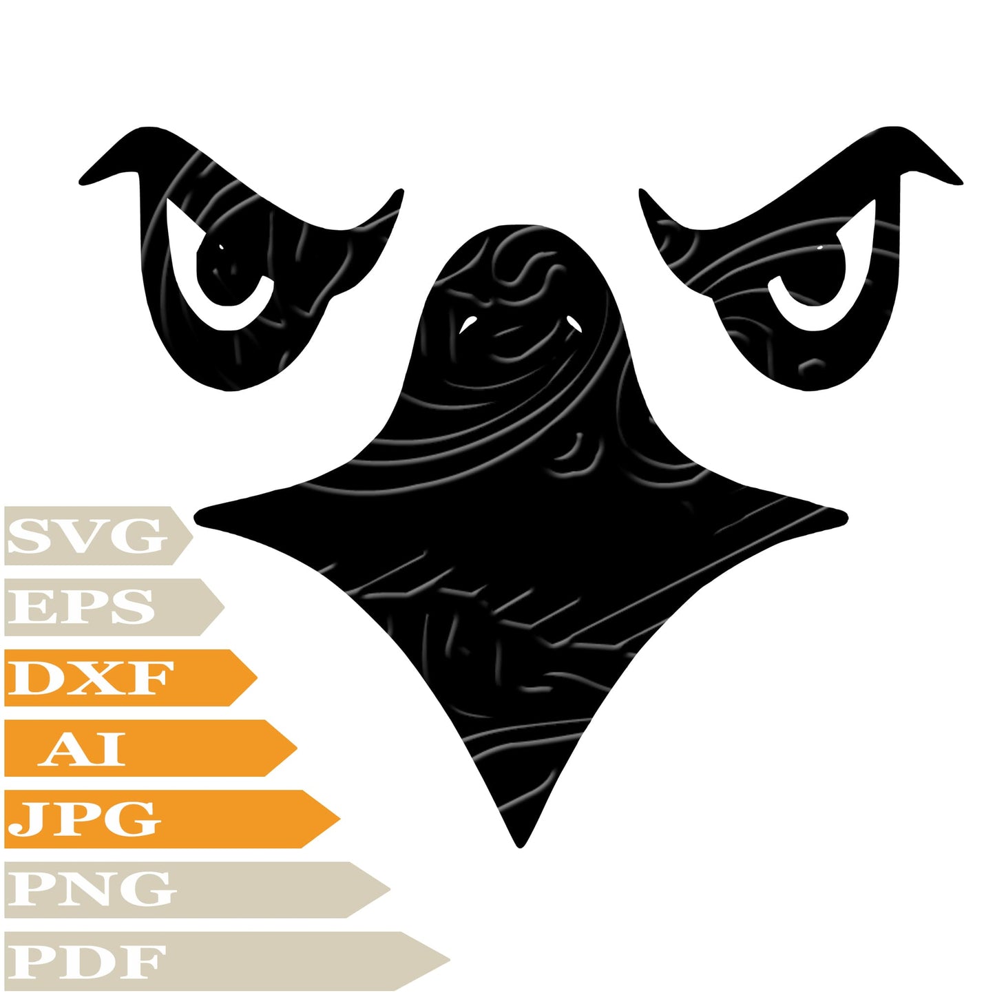 Eagle, Face Angry Eagle Svg File, Image Cut, Png, For Tattoo, Silhouette, Digital Vector Download, Cut File, Clipart, For Cricut