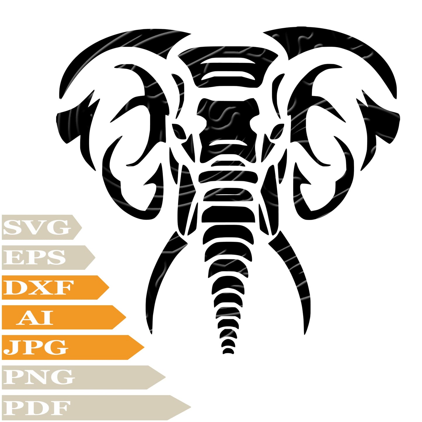 Elephant Elephant Face Svg File, Image Cut, Png, For Tattoo, Silhouette, Digital Vector Download, Cut File, Clipart, For Cricut