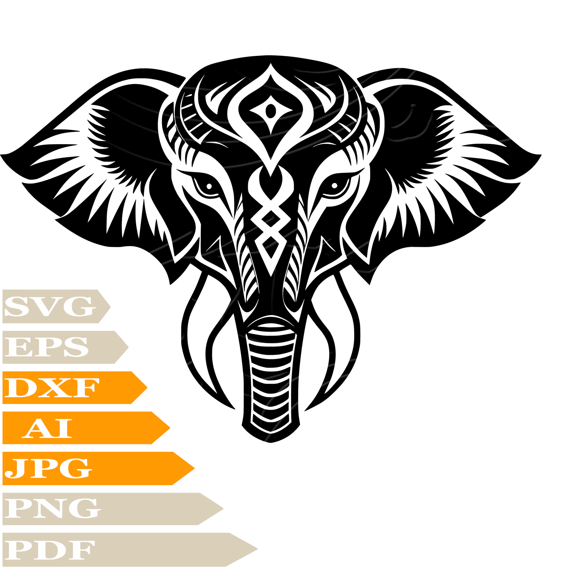 Elephant SVG File, Cute Elephant SVG Design, Elephant Head SVG, Elephant Vector, Funny Elephant PNG, Image Cut, For Cricut, Clipart, Cut File, Print, Digital Download, T-Shirt, Silhouette