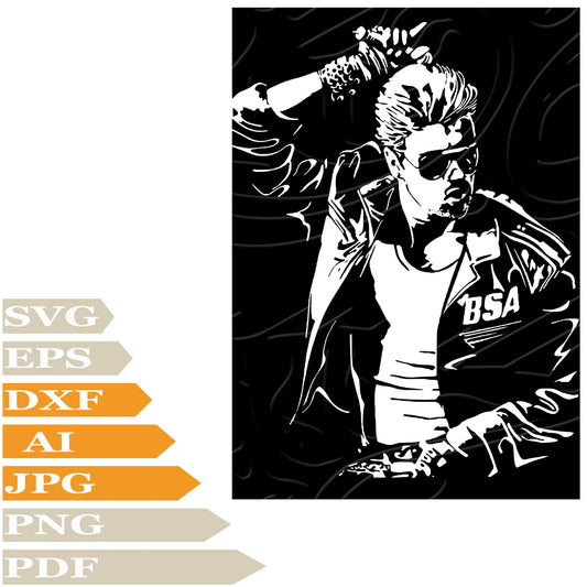 George Michael SVG, PNG, Clip art, Cut File, Vector Graphics, Instant Download, Wall sticker, Digital, For Cricut, Silhouette