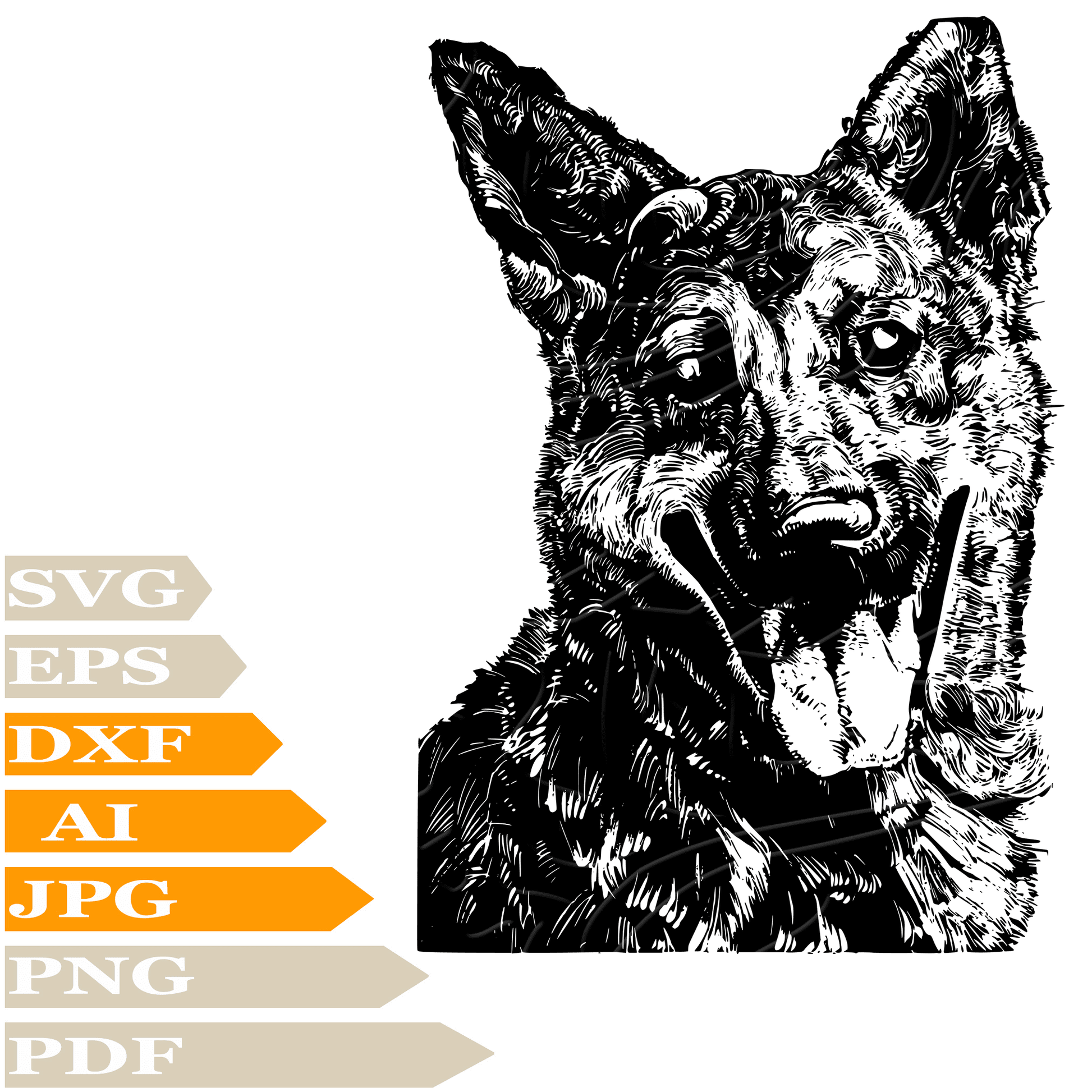 German Shepherd SVG File-Dog German Shepherd Personalized SVG-German Shepherd Head Drawing SVG-German Shepherd Dog Animals Vector ClipArt's-SVG Cut Files-Illustration-PNG-Decal-Circuit-Digital Files-For Shirts-Silhouette
