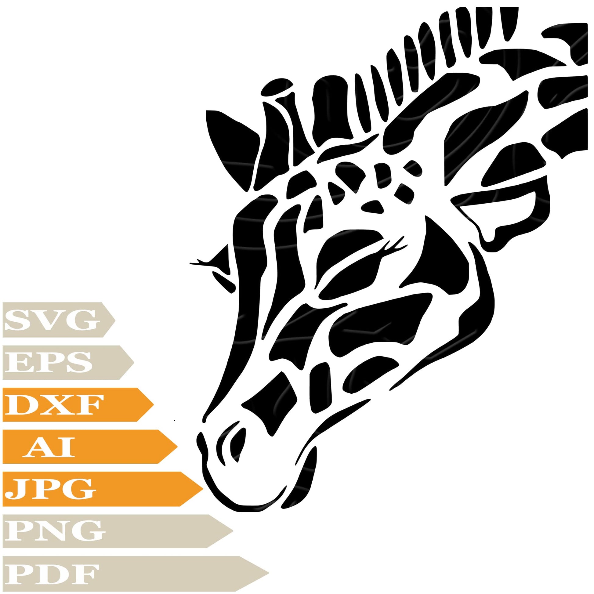 Giraffe ﻿SVG, Cute Giraffe SVG Design, Giraffe Head PNG, Giraffe Vector Graphics, Giraffe For Cricut, Digital Instant Download, Clip Art, Cut File, T-Shirts, Silhouette