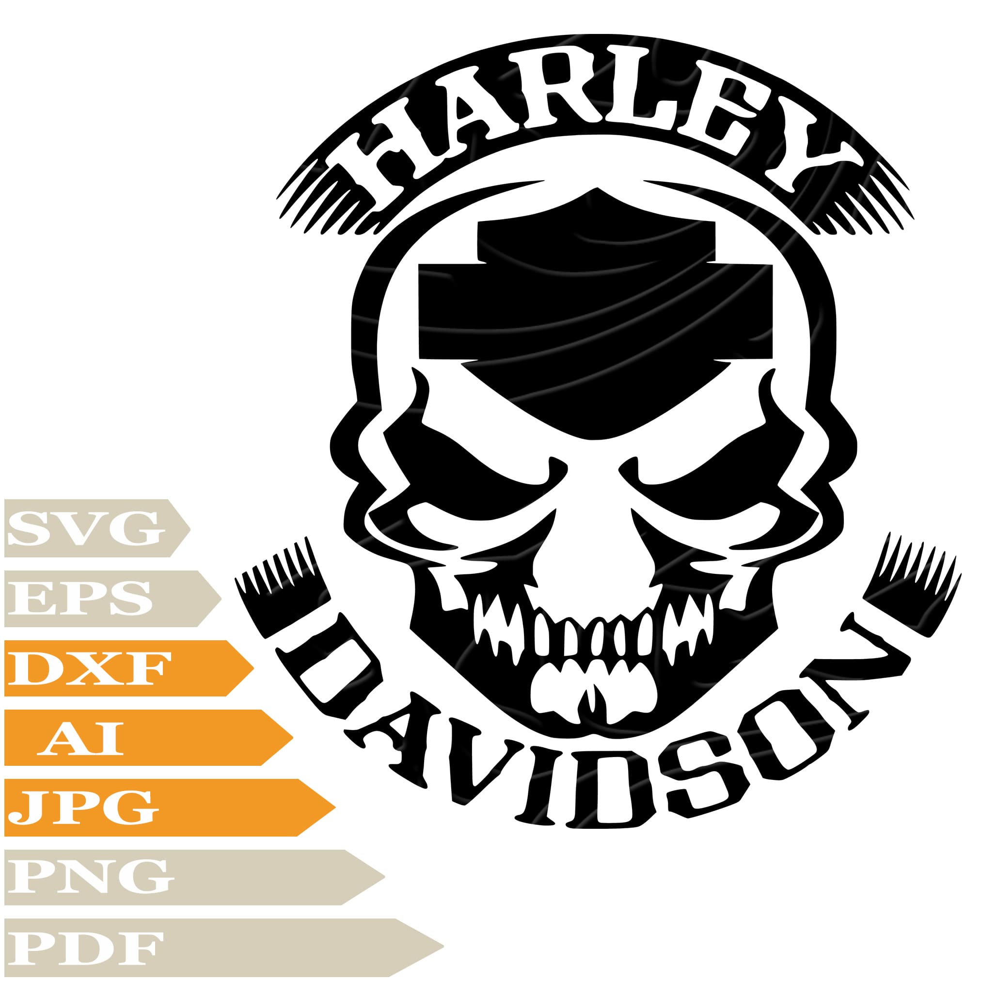 Harley Davidson ﻿SVG, Harley Davidson Logo SVG Design, Skull Harley Da ...