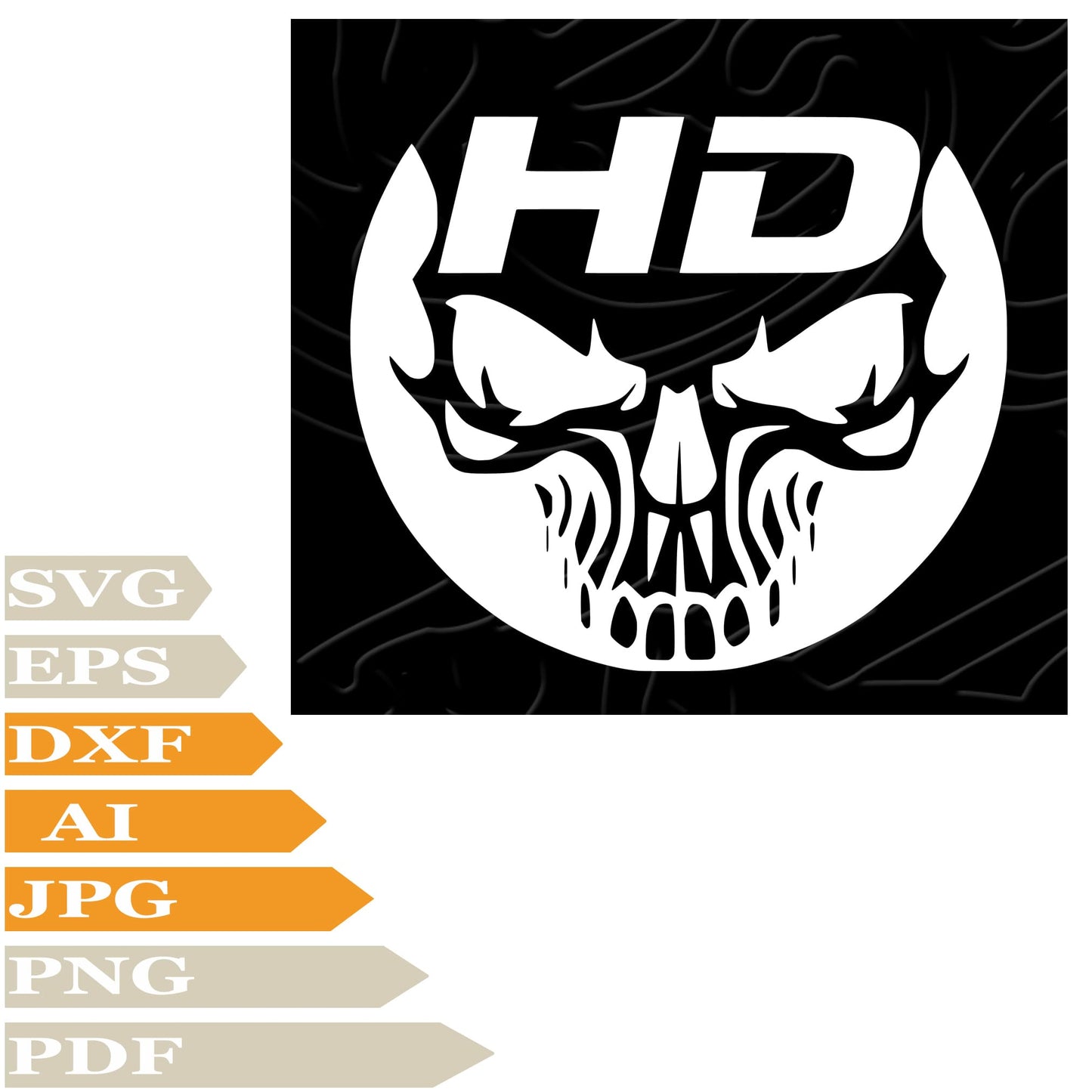 Harley Davidson ﻿SVG, Skull Harley Davidson Logo SVG Design, Skull PNG, Harley Davidson Vector Graphics, Harley For Cricut, Digital Instant Download, Clip Art, Cut File, T-Shirts, Silhouette