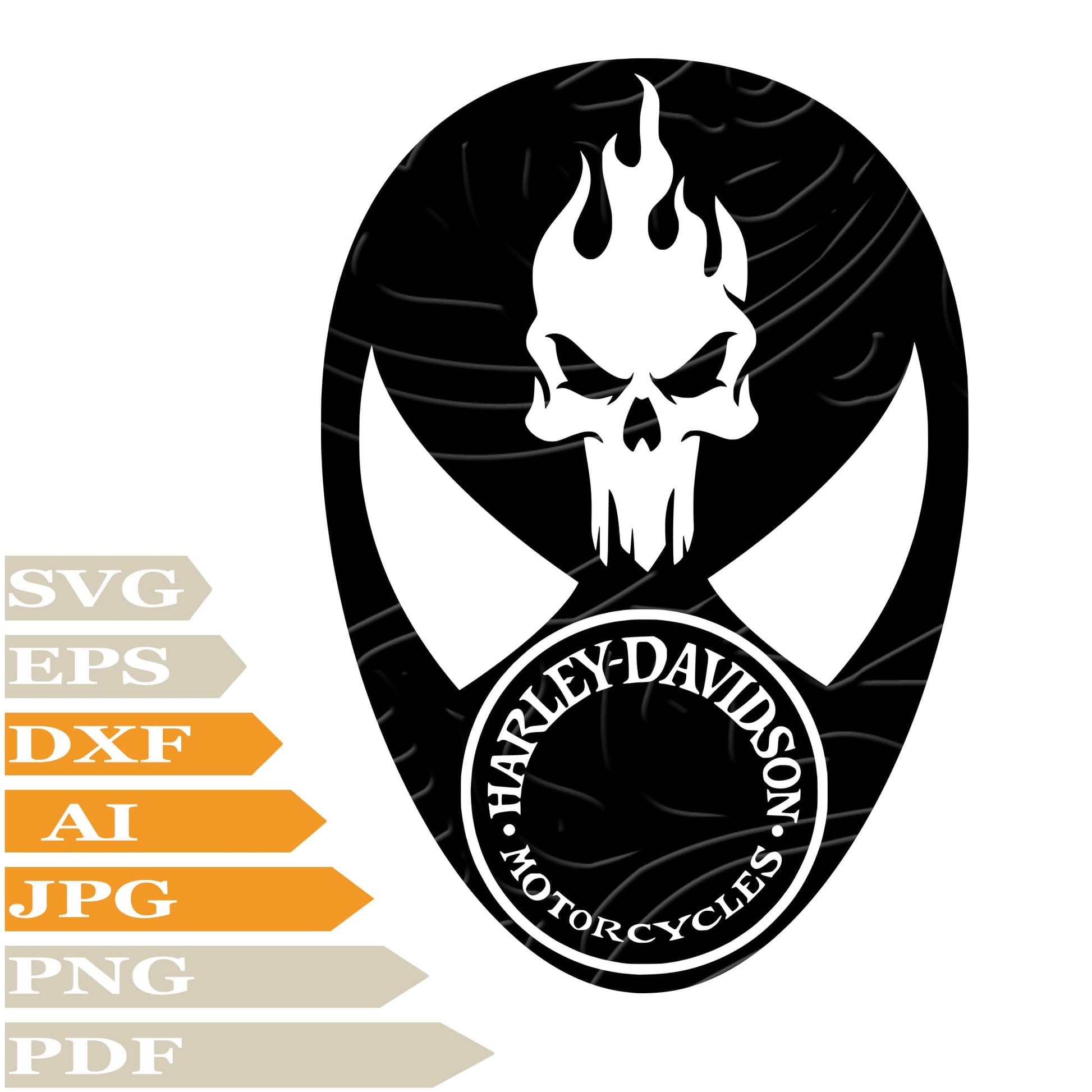 Harley SVG, Harley Davidson Logo SVG Design, Skull Harley Davidson PNG, Harley Davidson Logo Vector Graphics, Skull Harley Davidson Logo For Cricut, Digital Instant Download, Clip Art, Cut File, T-Shirts, Silhouette
