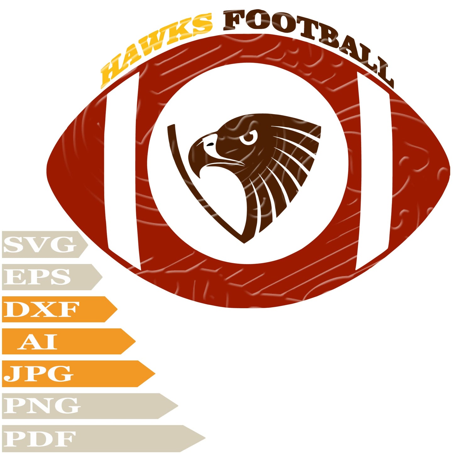 Hawks, Hawks Football Logo Svg File, Image Cut, Png, For Tattoo, Silhouette, Digital Vector Download, Cut File, Clipart, For Cricut