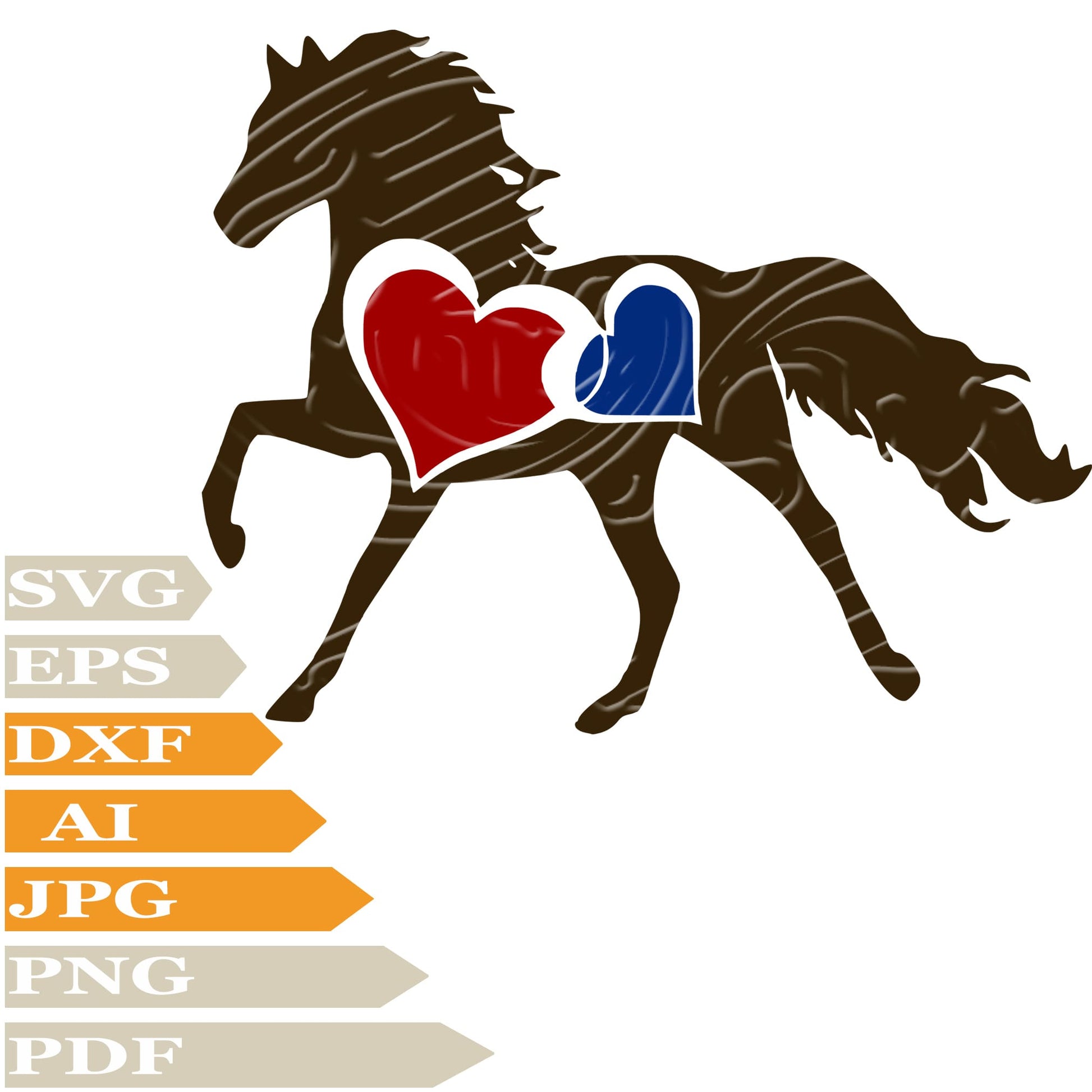 Horse, Heart, In Horse Svg File, Image Cut, Png, For Tattoo, Silhouette, Digital Vector Download, Cut File, Clipart, For Cricut