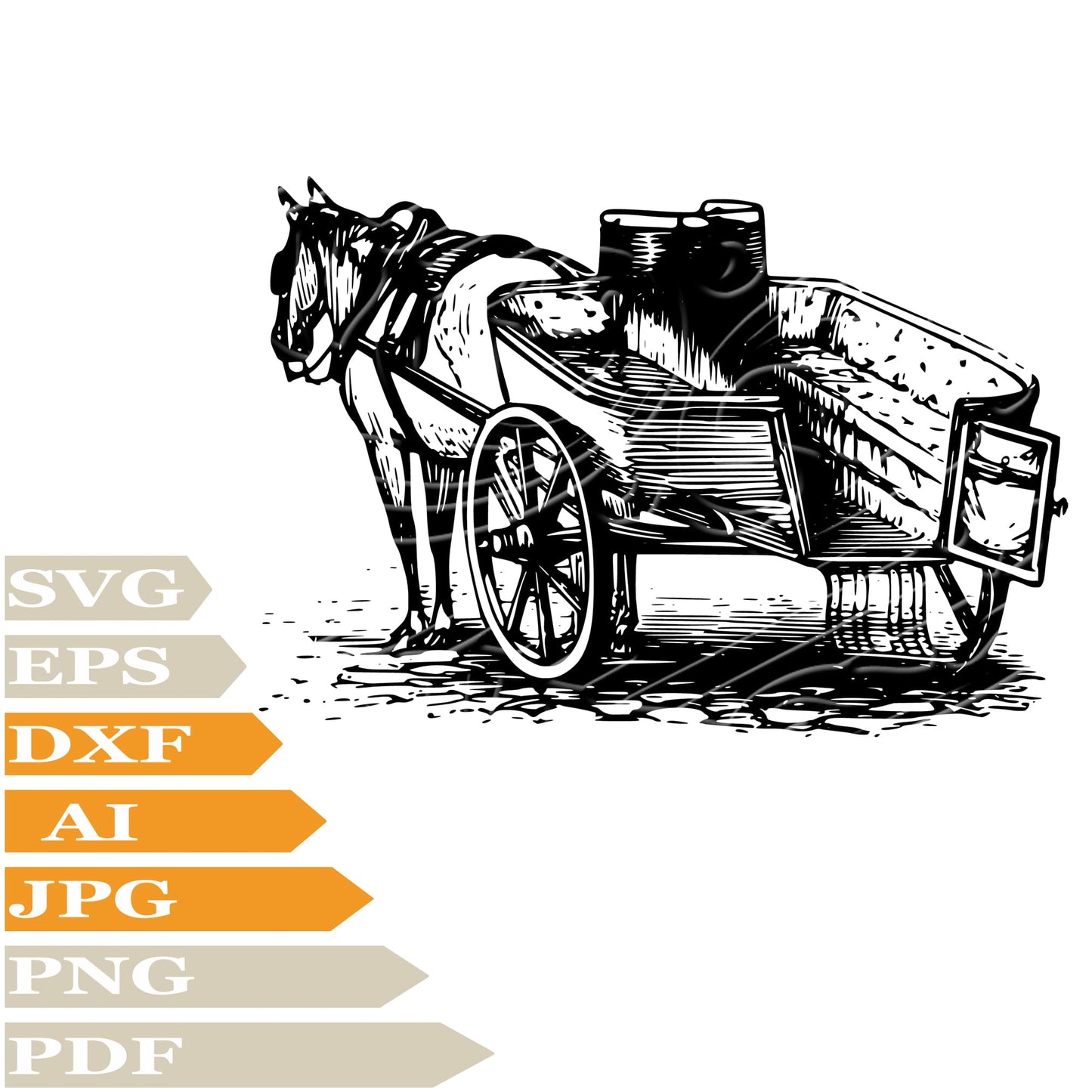 Horse, Horse Drawn Svg File, Image Cut, Png, For Tattoo, Silhouette, Digital Vector Download, Cut File, Clipart, For Cricut