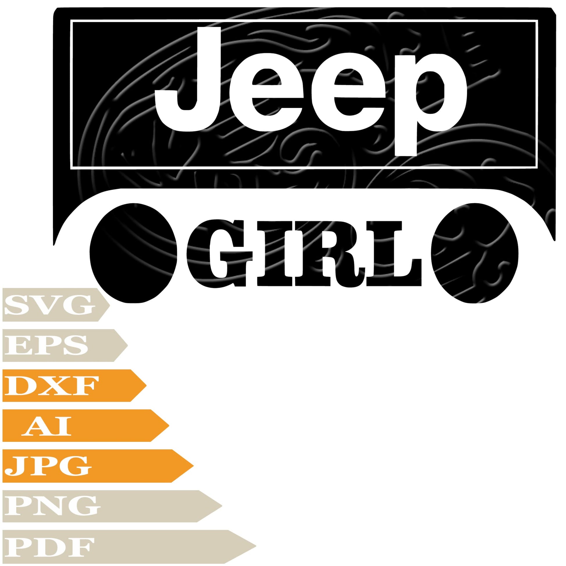 Jeep, Jeep Girl Logo Svg File, Image Cut, Png, For Tattoo, Silhouette, Digital Vector Download, Cut File, Clipart, For Cricut