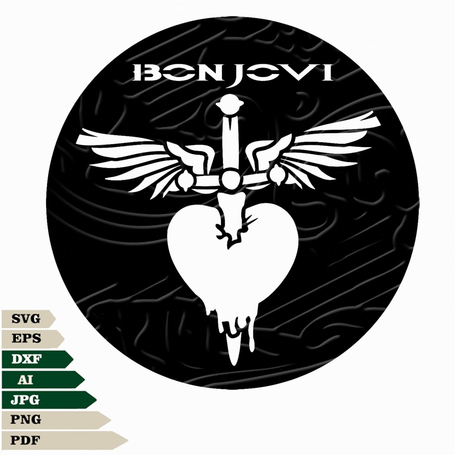Jon Bon Jovi Svg File, Bon Jovi Logo Svg Design, Bon Jovi Logo Png, Rock Music Band Svg File, Bon Jovi Vector Graphics, Bon Jovi Logo Svg For Tattoo, Bon Jovi Logo Svg For Cricut