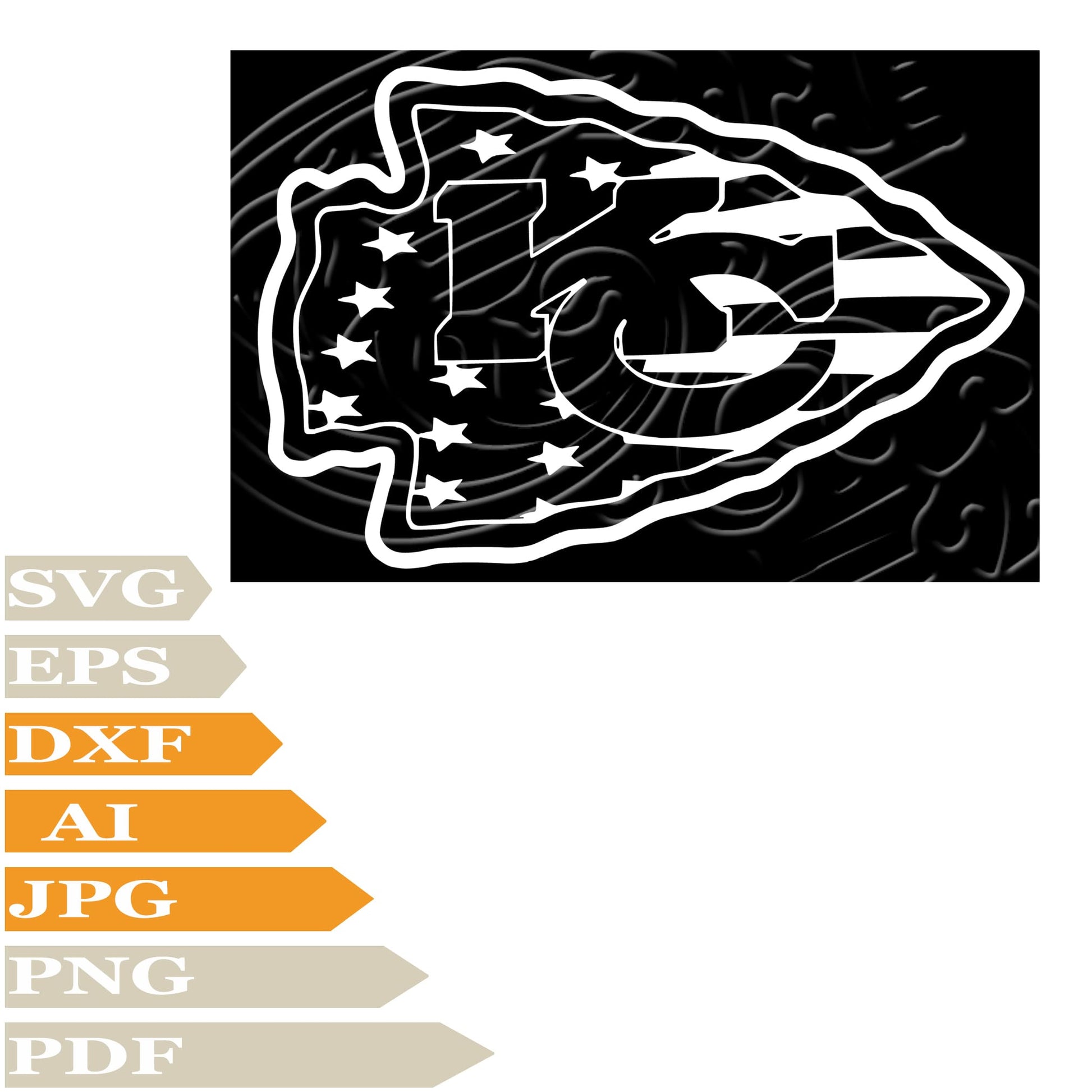Kansas City Football, Kansas City Chiefs Logo Svg File, Image Cut, Png, For Tattoo, Silhouette, Digital Vector Download, Cut File, Clipart, For Cricut