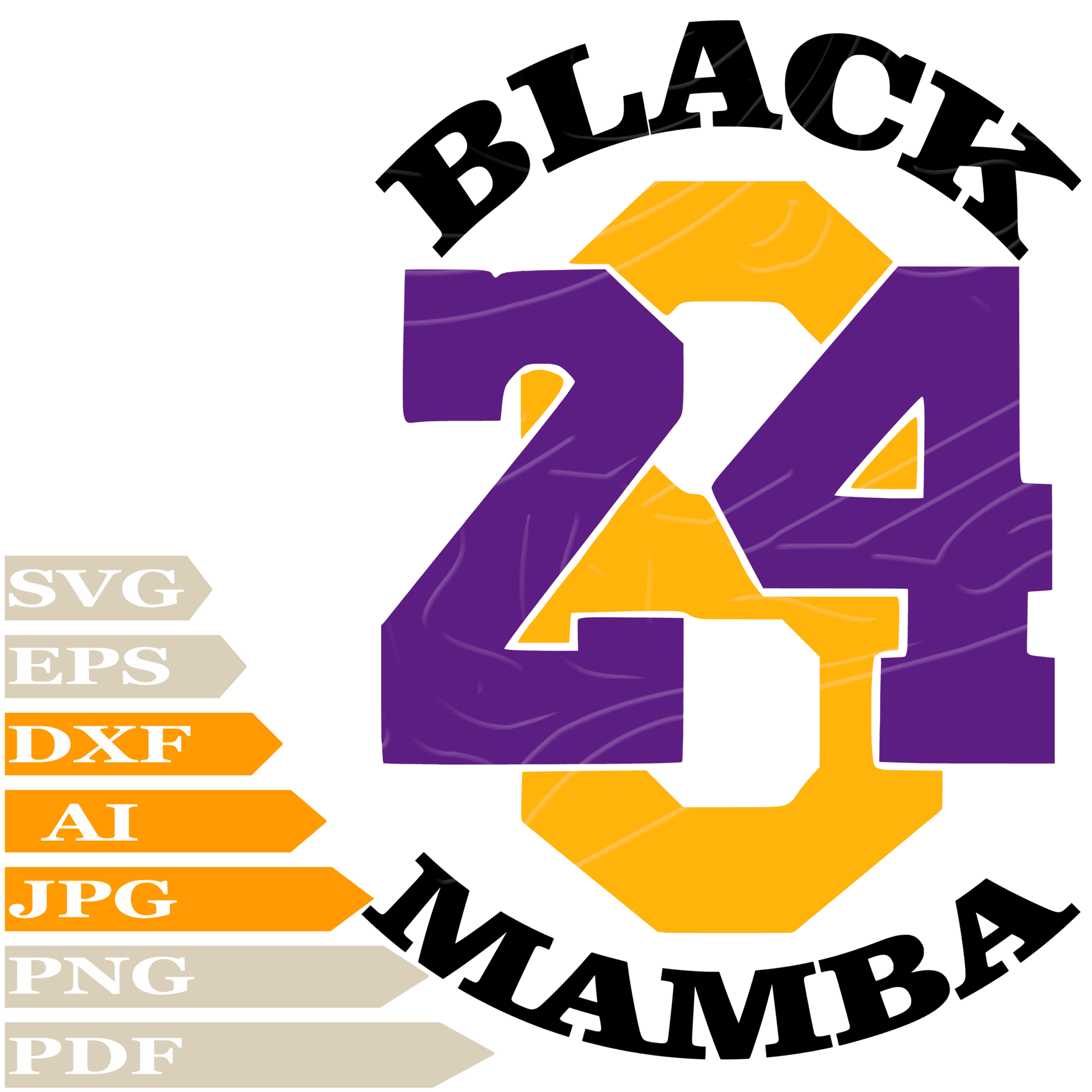 Kobe Bryant SVG File, black Mamba Logo SVG Design, Los Angeles Lakers Player SVG, Kobe Bryant 24 Vector, Black Mamba PNG, Image Cut, For Cricut, Clipart, Cut File, Print, Digital Download, T-Shirt, Silhouette