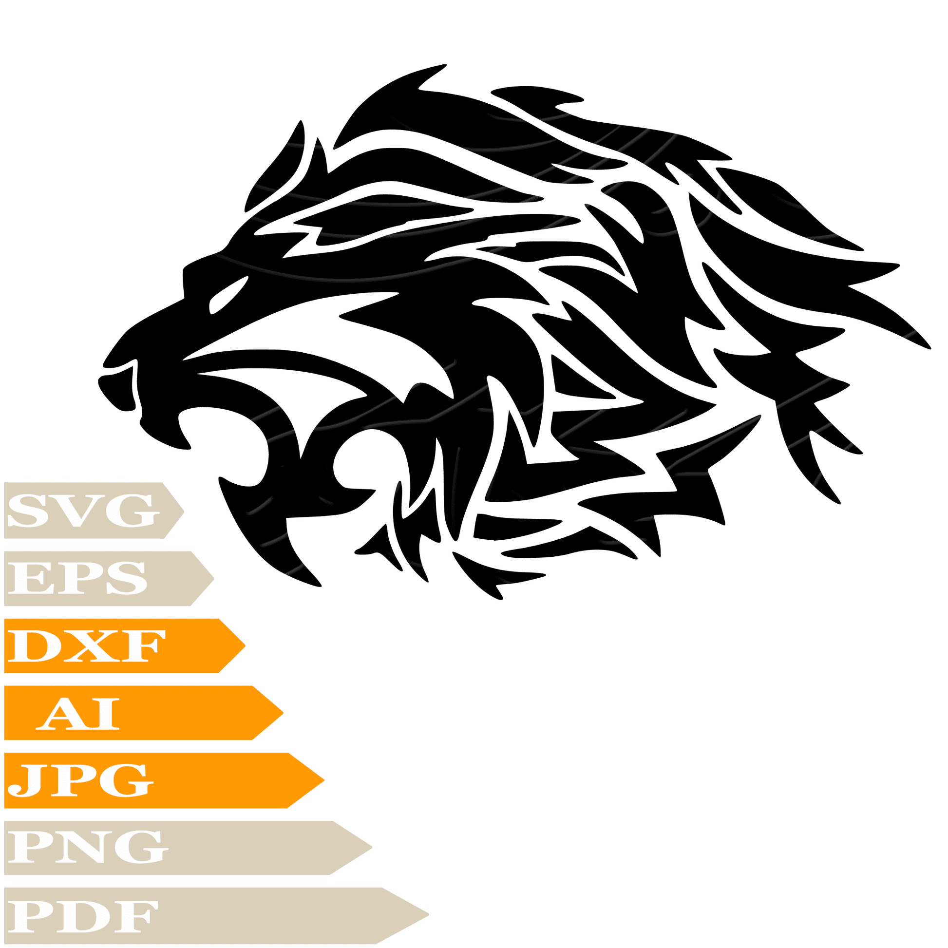 Lion SVG File, Leo Head SVG Design, Roaring Lion SVG Cricut, Lion Head Digital Vector, PNG, Image Cut, Clipart, Cut File, Print, Decal, Shirt, Silhouette