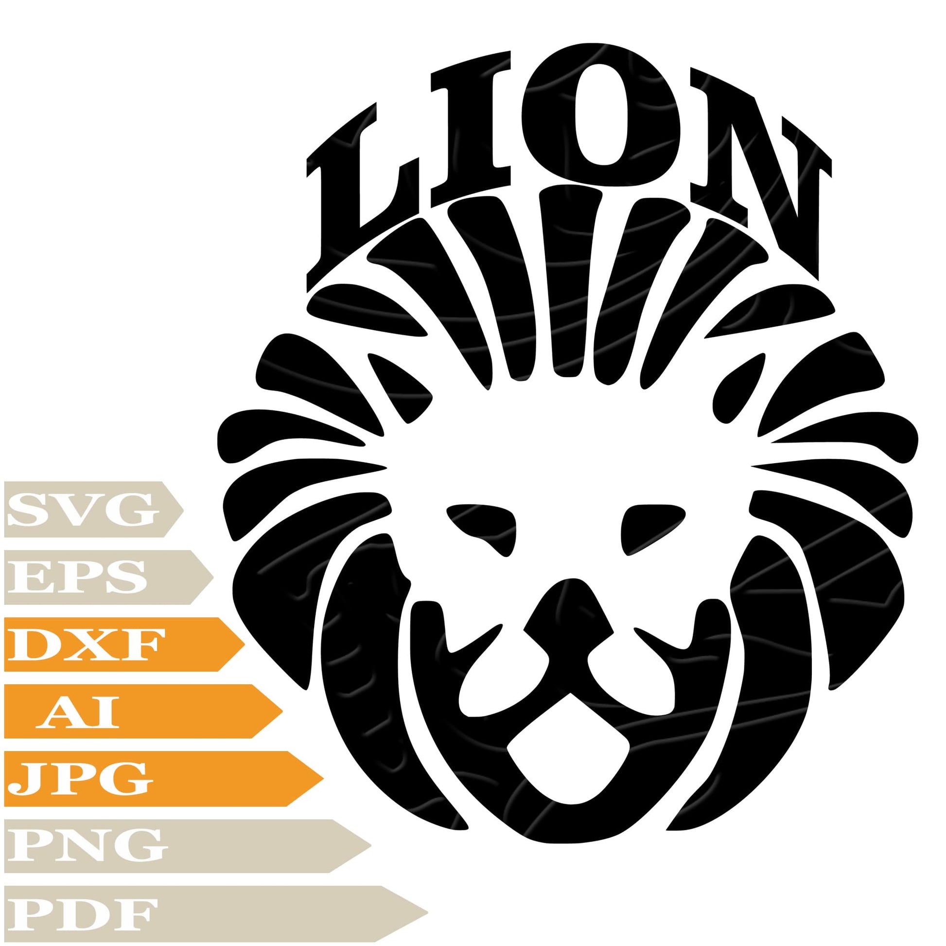 Lion SVG, Wild Lion Head SVG Design, King Lion Vector Graphics, Lion For Cricut, Digital Instant Download, Clip Art, Cut File, T-Shirts, Silhouette