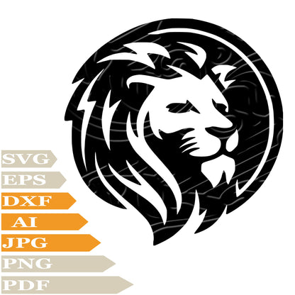 Lion Svg File, Lion Head Svg Design, King Lion Clipart, Lion Cut File ...