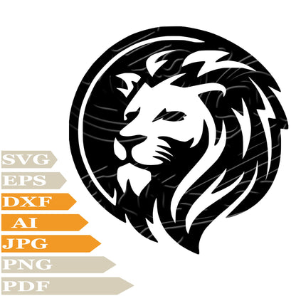 Lion Svg File, Lion Head Svg Design, King Lion Clipart, Lion Cut File ...