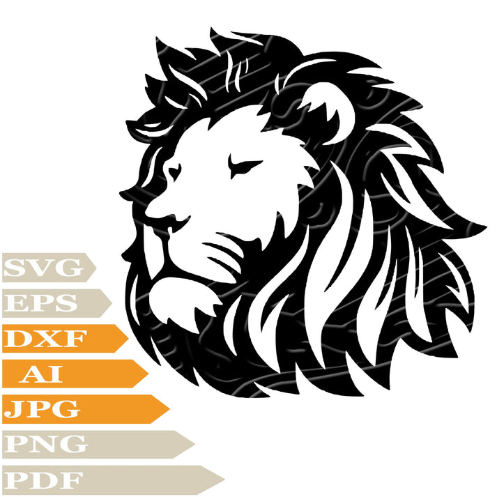 Lion Svg File, Wild Lion Head Svg Design, King Animals Lion Clipart, K ...
