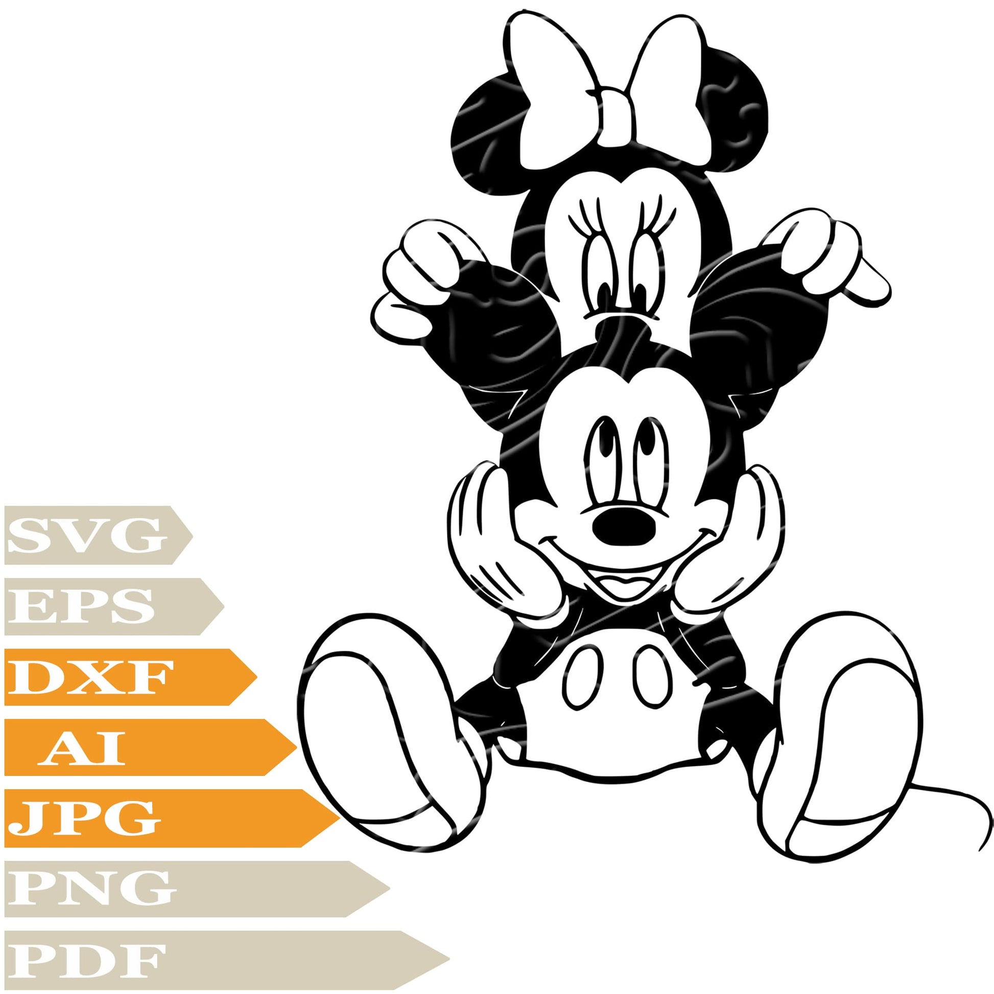 Mickey Mause Svg File, Minnie Mause Svg Design, Mickey Minnie Png, Disney Svg File, Mickey Minnie Vector Graphics, Mickey Minnie Mause Svg For Tattoo, Minnie Mickey Svg For Cricut