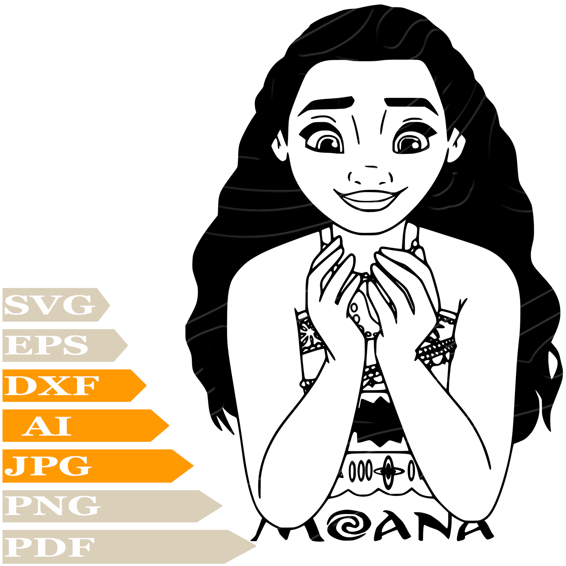 ﻿Moana SVG-Moana Face Personalized SVG-Moana Drawing SVG-Moana Vector Graphics-PNG-Decal-Cricut-Digital Files-Clip Art-Cut File-For Shirts-Silhouette