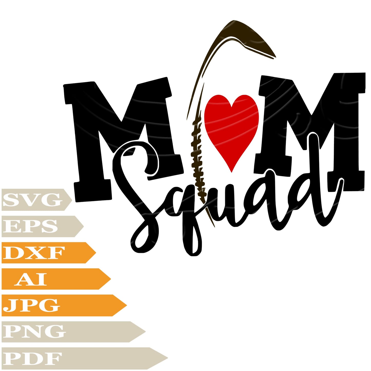 Mom Squad ﻿SVG, American Football SVG Design, Mom Squad Heart Personalised SVG, Mom Squad PNG, Mom Squad Vector Graphics, Mom Squad Heart For Cricut, Digital Instant Download, Clip Art, Cut File, For Shirts, SilhouetteAmerican