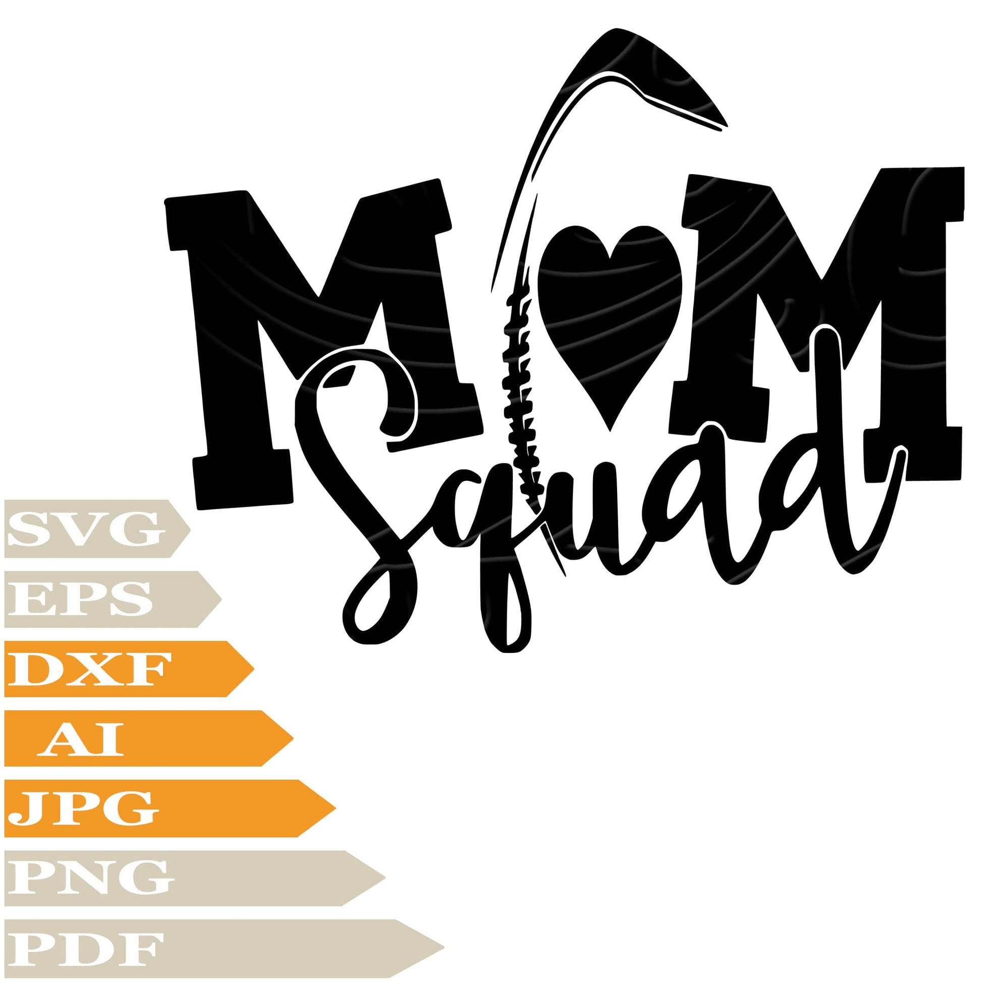 Mom Squad ﻿SVG, American Football SVG Design, Mom Squad Heart Personalised SVG, Mom Squad PNG, Mom Squad Vector Graphics, Mom Squad Heart For Cricut, Digital Instant Download, Clip Art, Cut File, For Shirts, SilhouetteAmerican