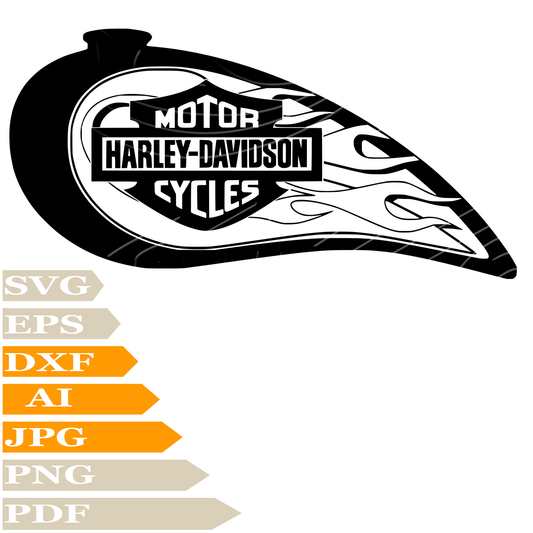 Motorcycle Tank, Harley Davidson Logo SVG, Vector Graphics, Digital Illustration, PNG, Cricut, Cut File, Clipart, Print, T-Shirt, Silhouette