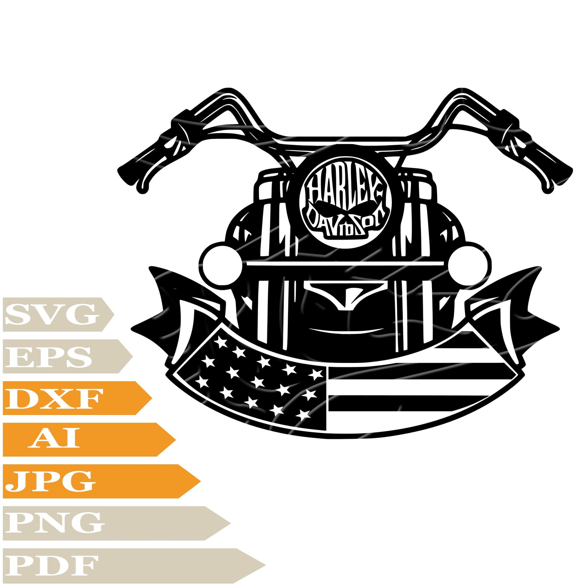 Motorcycle SVG File - Motorcycle Harley Davidson Vector Graphics - Skull Harley Davidson SVG Design - Motorcycle Harley Davidson PNG-Cricut-Cut File-Clipart-For Tattoo-Print-Decal-Shirt-Silhouette