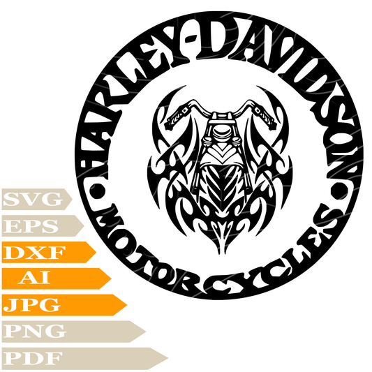 Motorcycles Harley-Davidson Logo SVG, Vector Graphics, Digital Illustration, PNG, Cricut, Cut File, Clipart, Print, T-Shirt, Silhouette