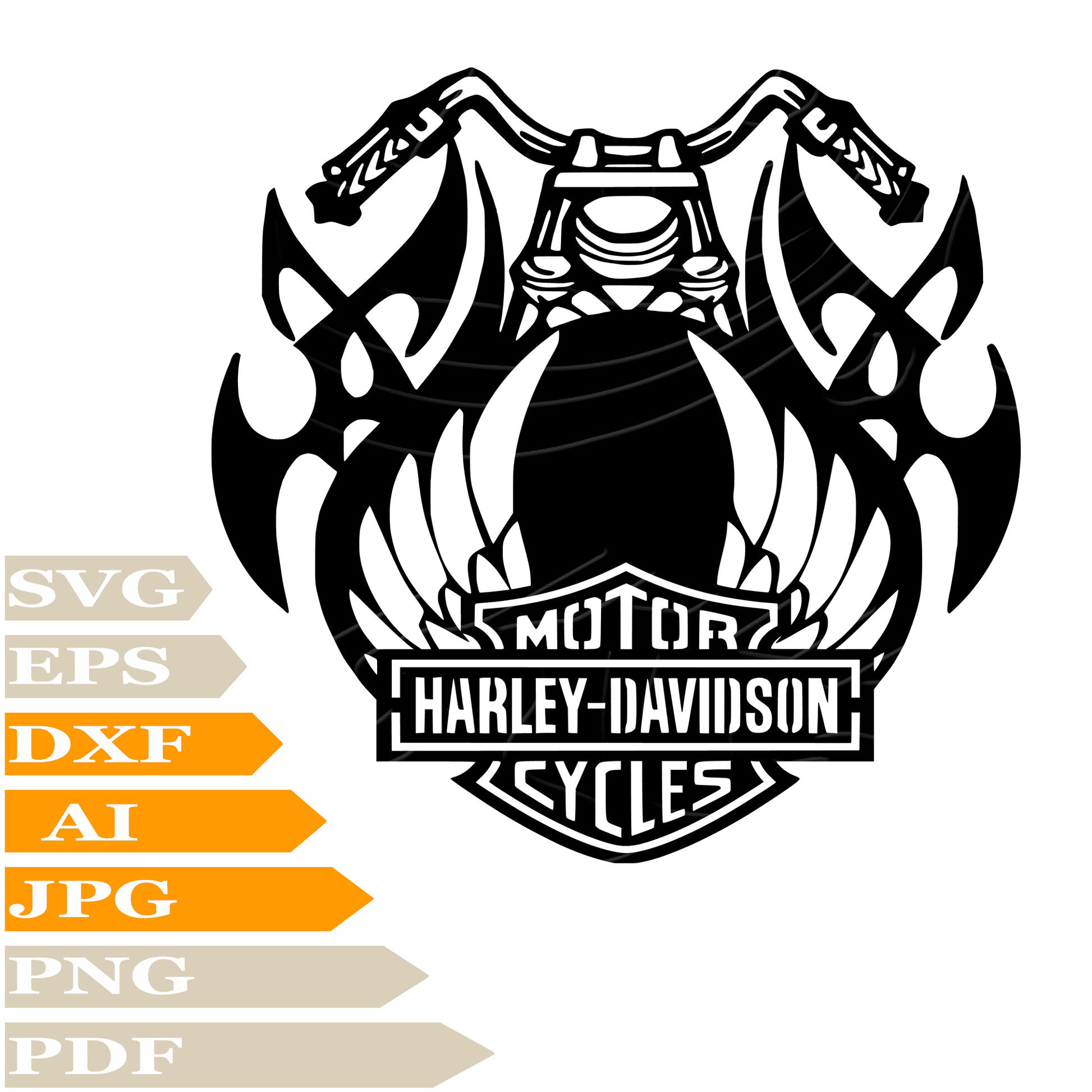 Motorcycles SVG, Harley Davidson Logo Personalized SVG, Motorcycles Harley Davidson Drawing SVG, Motorcycles Vector Graphics, Harley Davidson For Cricut, Digital Instant Download, Clip Art, Cut File, For Shirts, Silhouette, Illustration